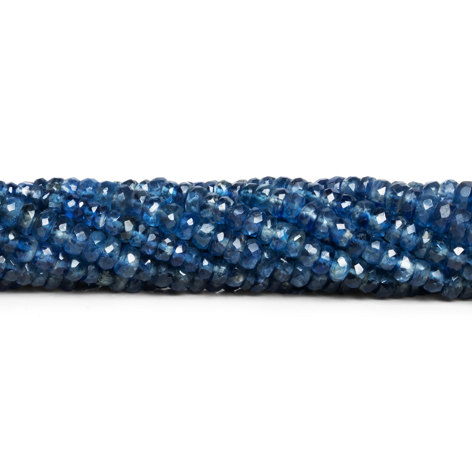 3 - 6.5mm Kyanite Faceted Rondelles 18 inch 175 beads - The Bead Traders