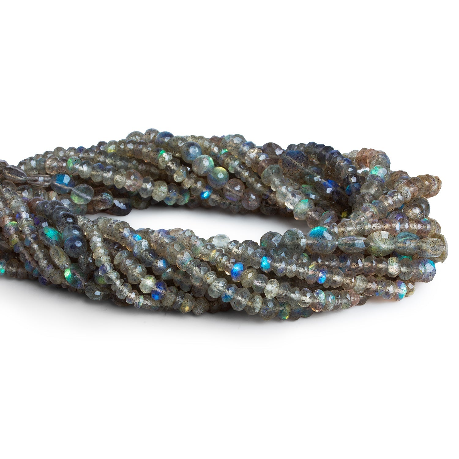 3-7mm Labradorite Faceted Beads- Lot of 10 Strands - The Bead Traders