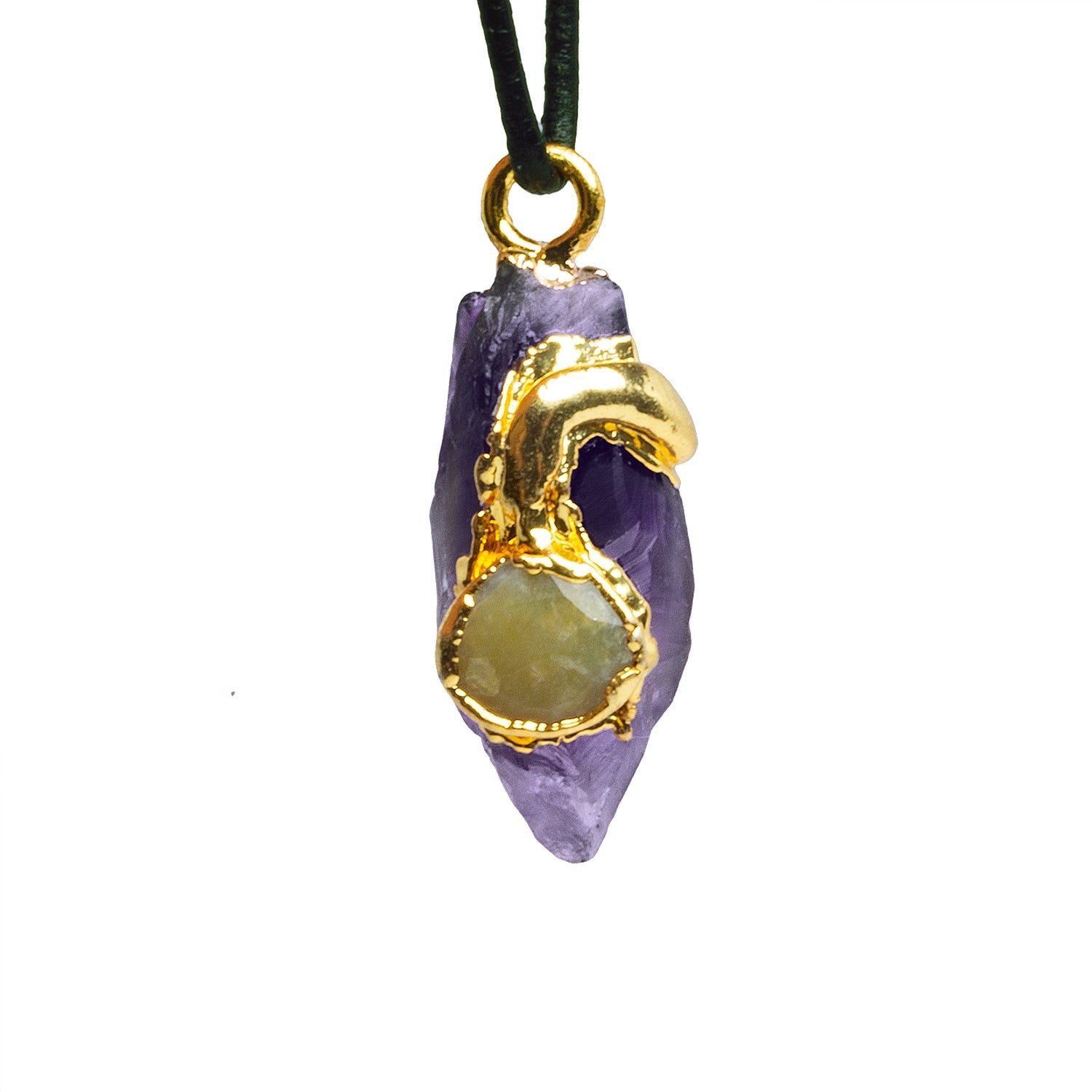 30x11mm Double Leafed Amethyst with Opal Pendant 1 Bead - The Bead Traders