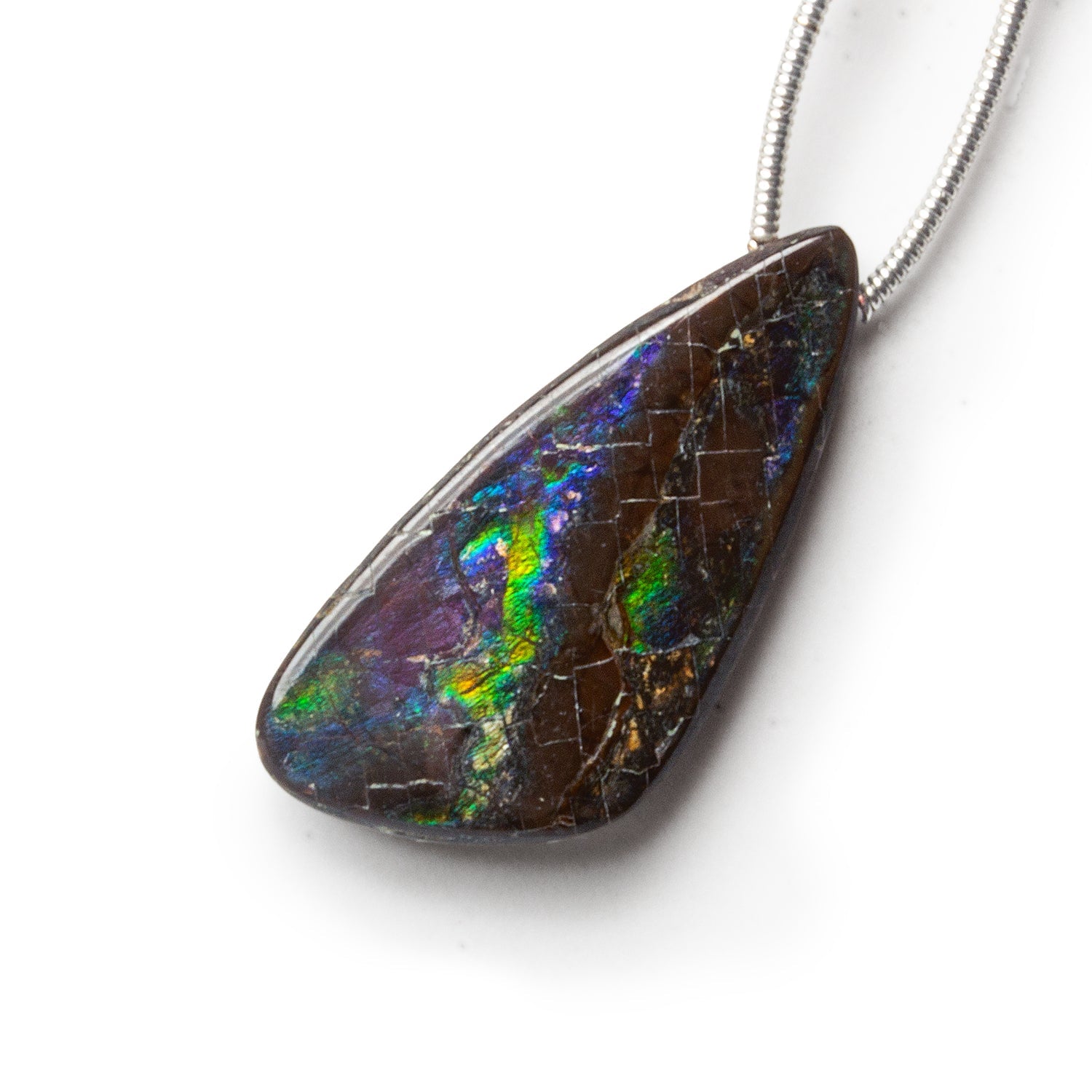 30x14mm Ammolite Marquise Focal 1 Bead - The Bead Traders