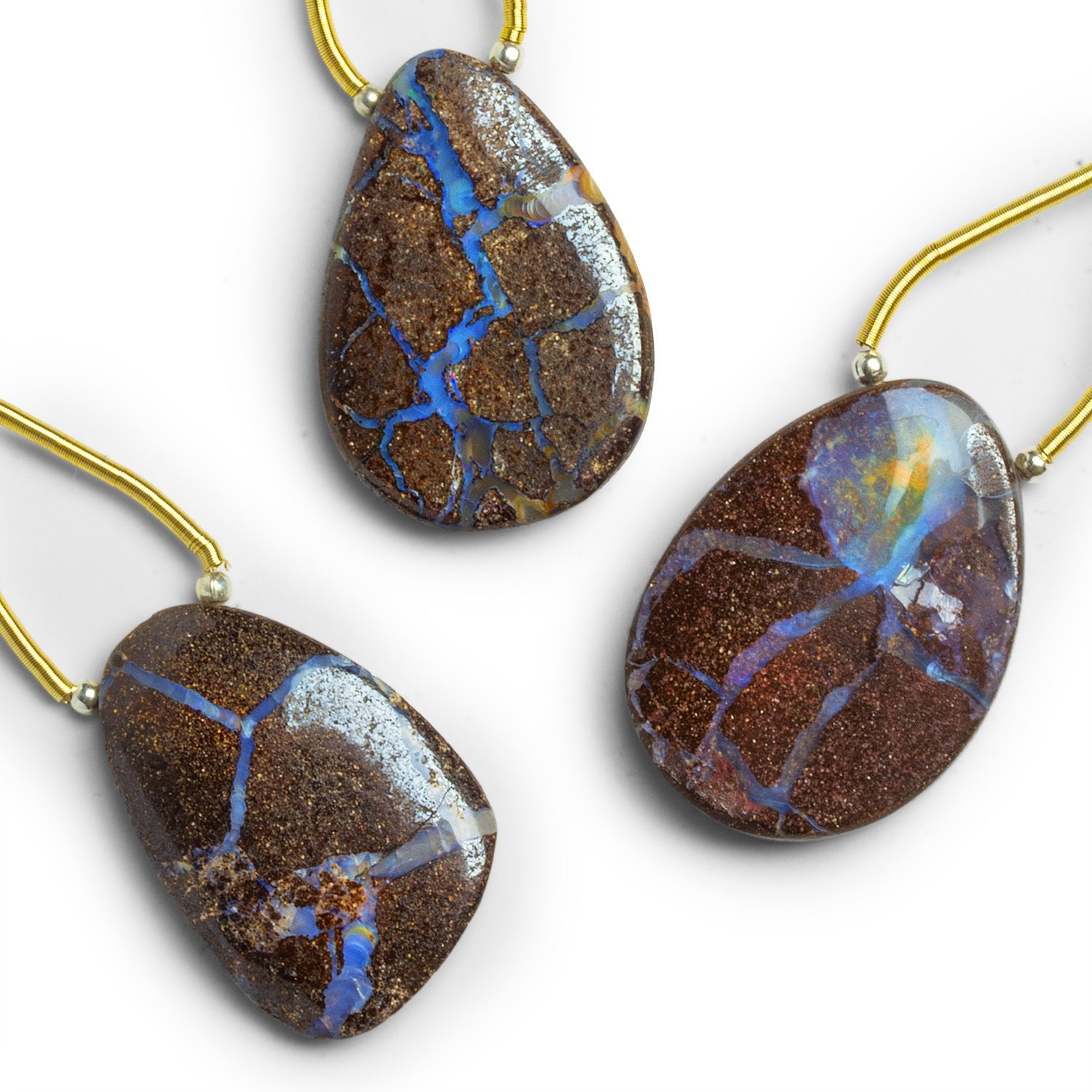 30x21mm Australian Boulder Opal Nugget Focal 1 Bead - The Bead Traders