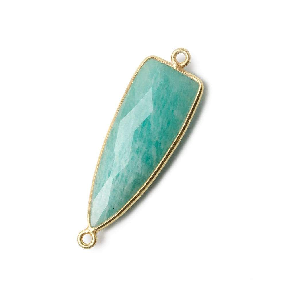 31x11mm Vermeil Bezel Amazonite faceted Point Connector 1 piece - The Bead Traders