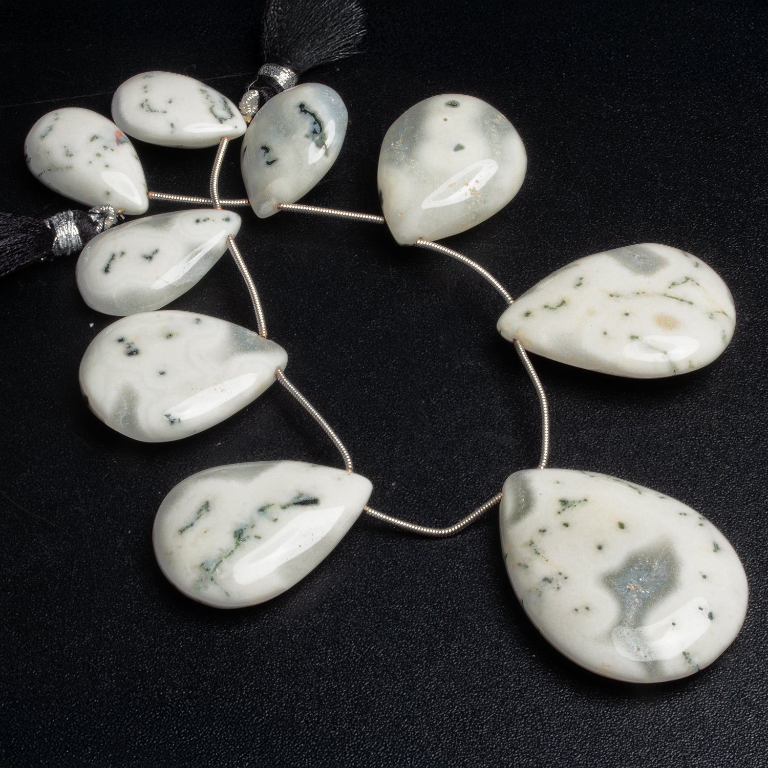 32x24mm Solar Quartz Plain Pears 8.5 inch 9 beads - The Bead Traders