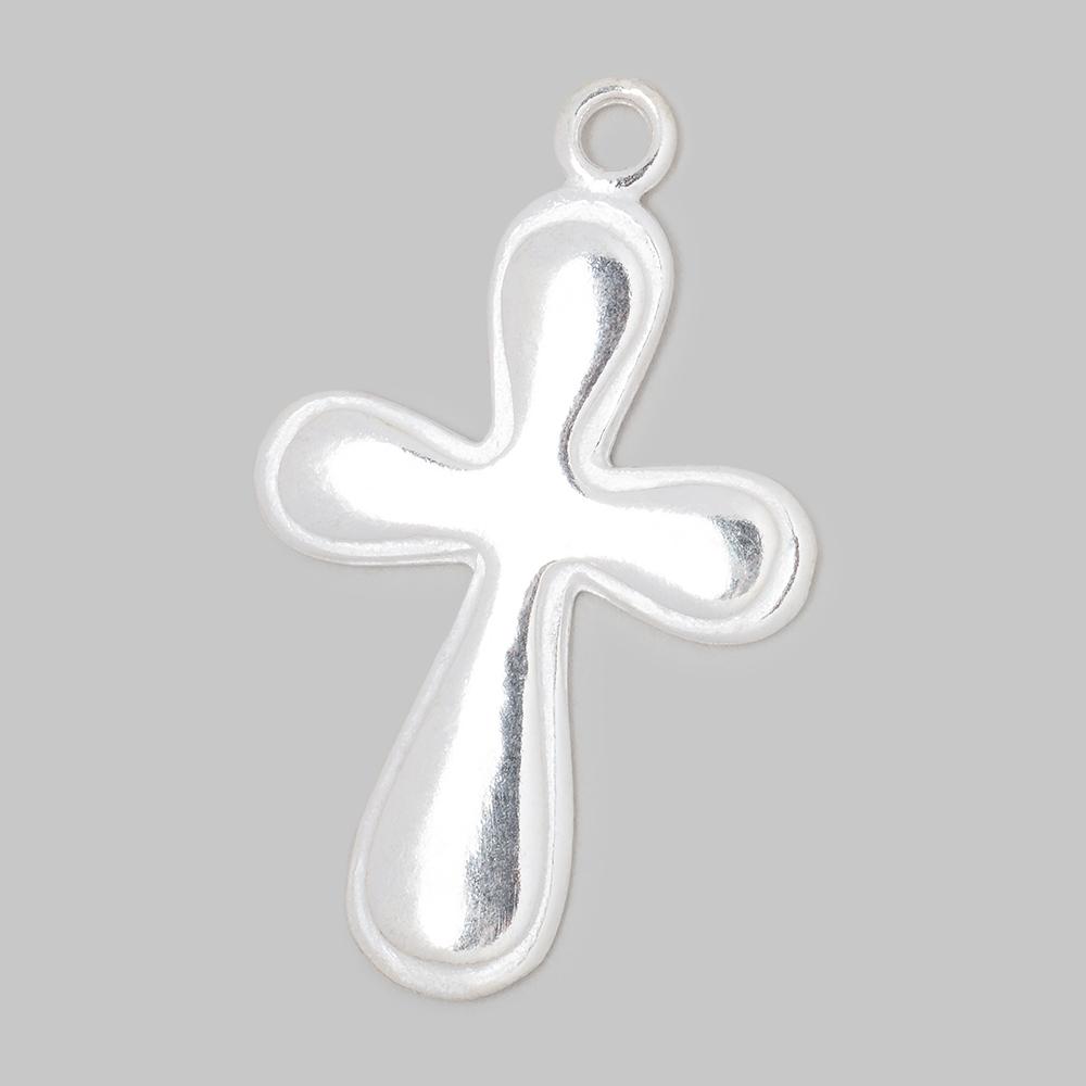 34x25mm Groovy Cross Pendant Charm 1 piece - The Bead Traders