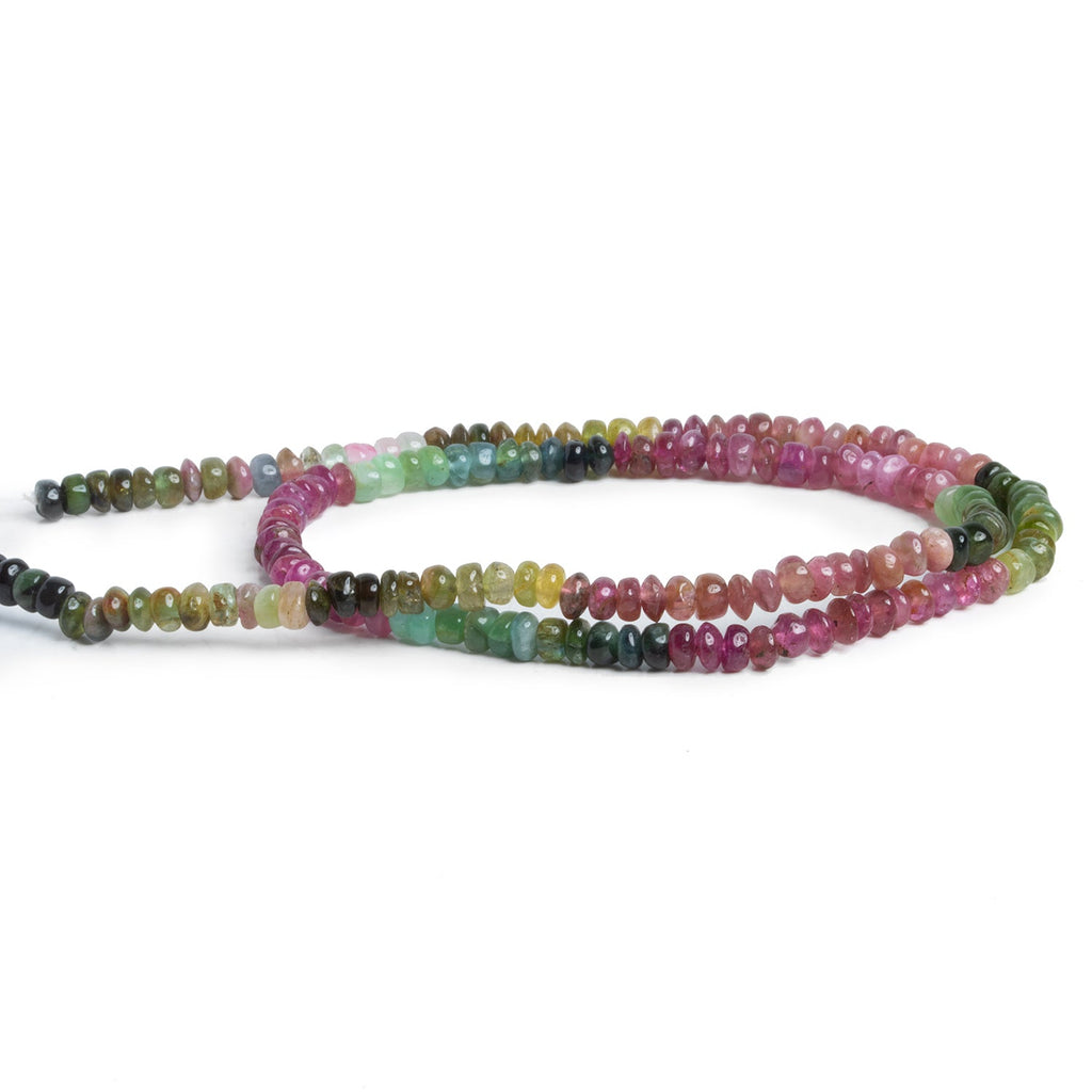 3.5-4mm Multicolor Tourmaline Rondelles 14 inch 150 beads - The Bead Traders