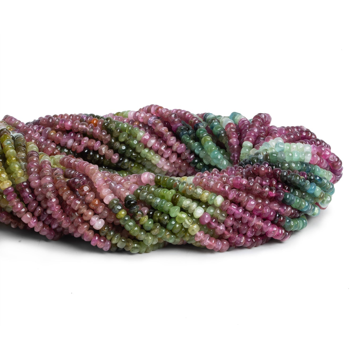 3.5-4mm Multicolor Tourmaline Rondelles 14 inch 150 beads - The Bead Traders