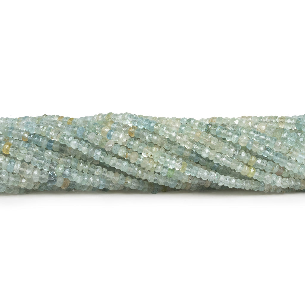3.5-5mm Aquamarine Faceted Rondelles 15 inch 155 beads - The Bead Traders
