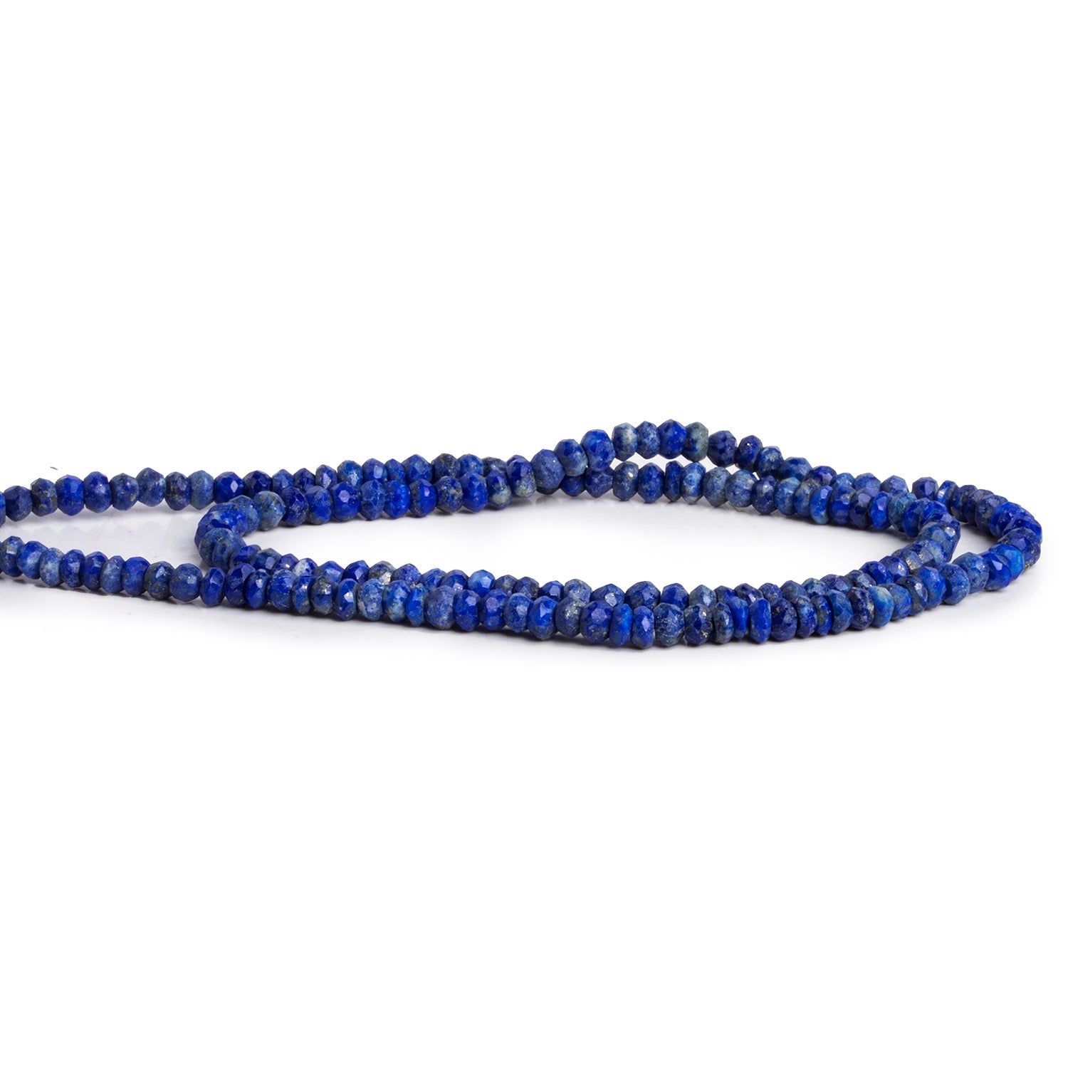3.5mm Lapis Lazuli Faceted Rondelles 14 inch 140 beads - The Bead Traders