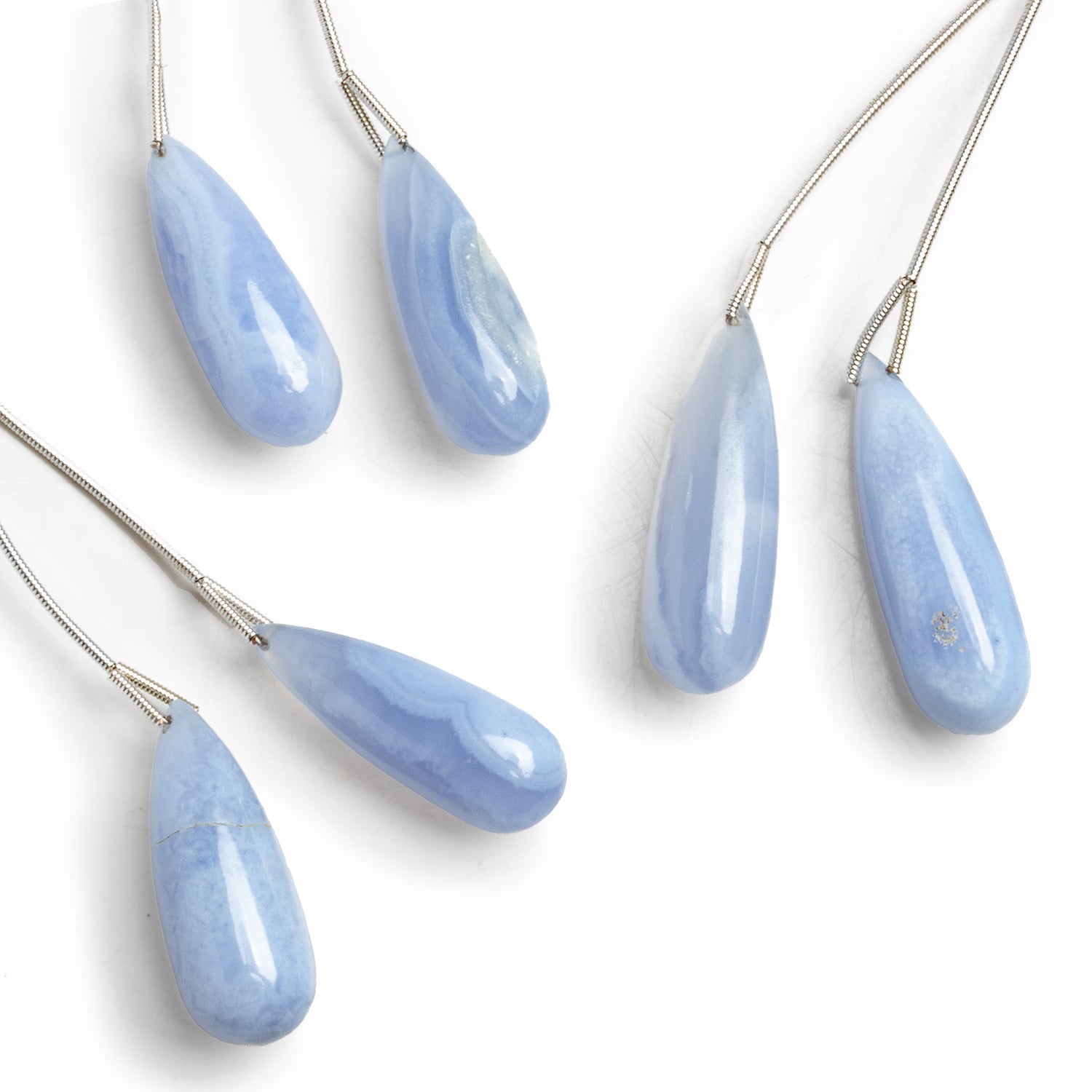 35x11mm Turkish Chalcedony Plain Teardrop Focals 2 Beads - The Bead Traders