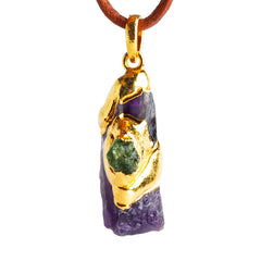 Double Leafed Gemstone Pendants Collection