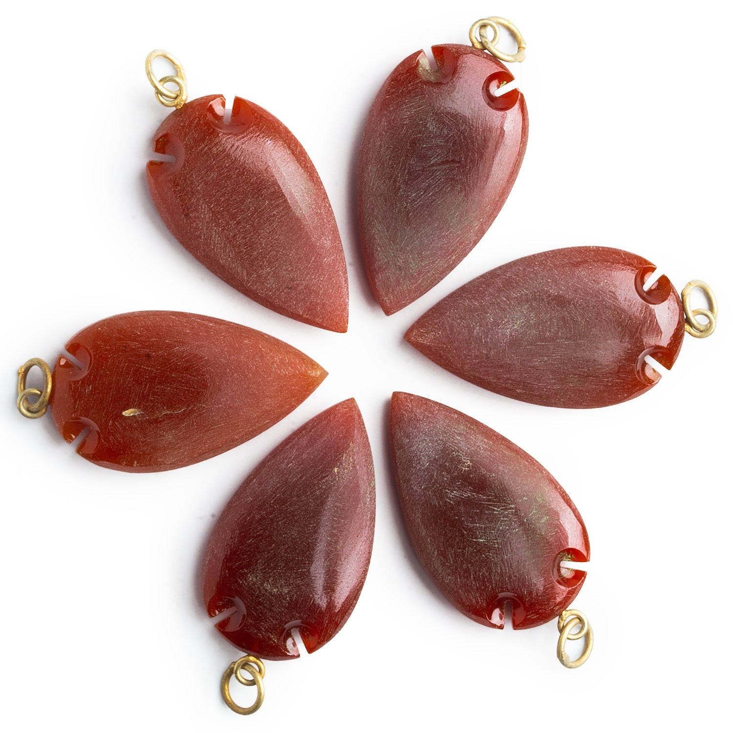 35x20mm Red Chalcedony Arrowhead Pendant 1 Bead - The Bead Traders