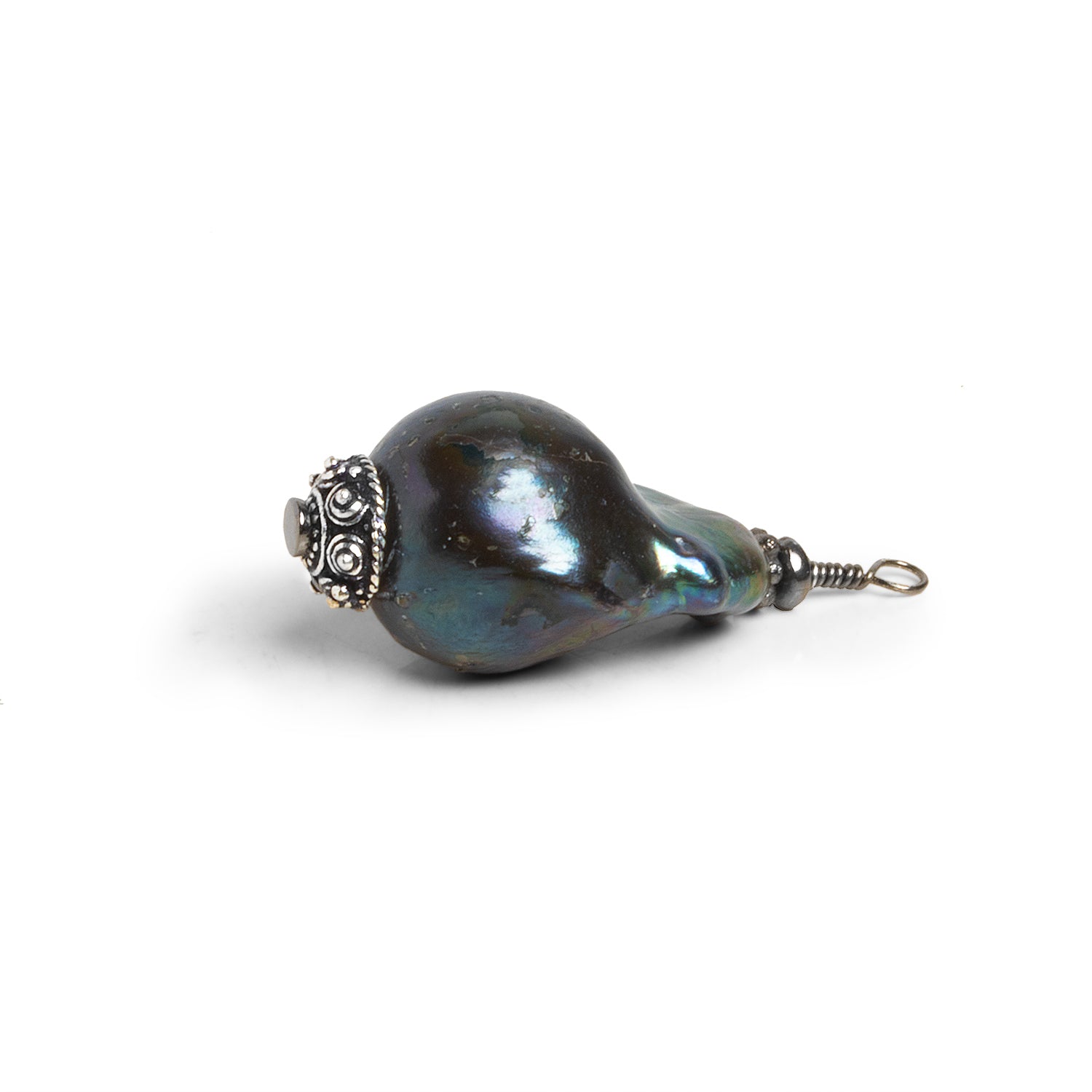 37x16mm Peacock Ultra Baroque Pearl Focal 1 Bead - The Bead Traders