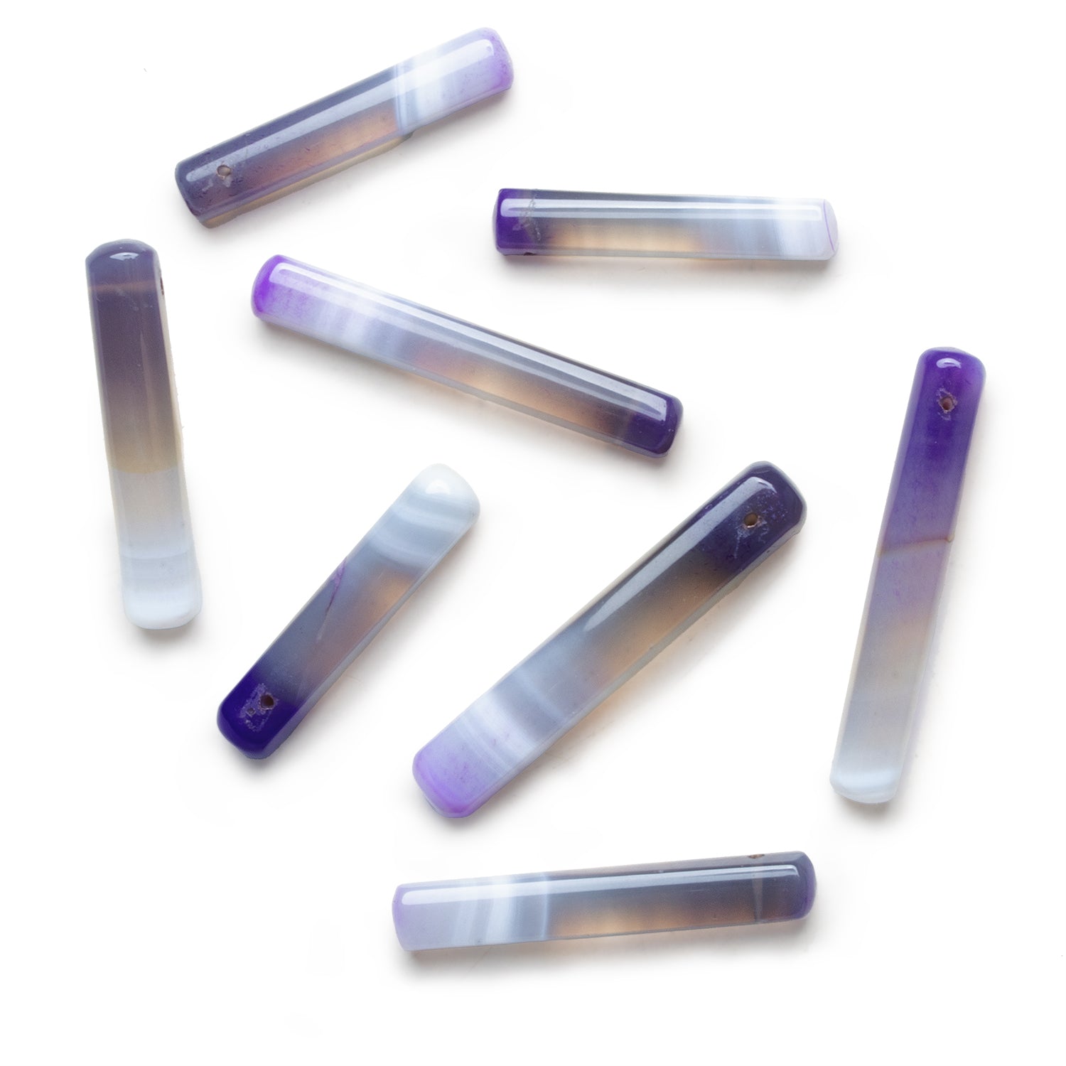 37x7mm Purple Chalcedony Tube Focal 1 Bead - The Bead Traders