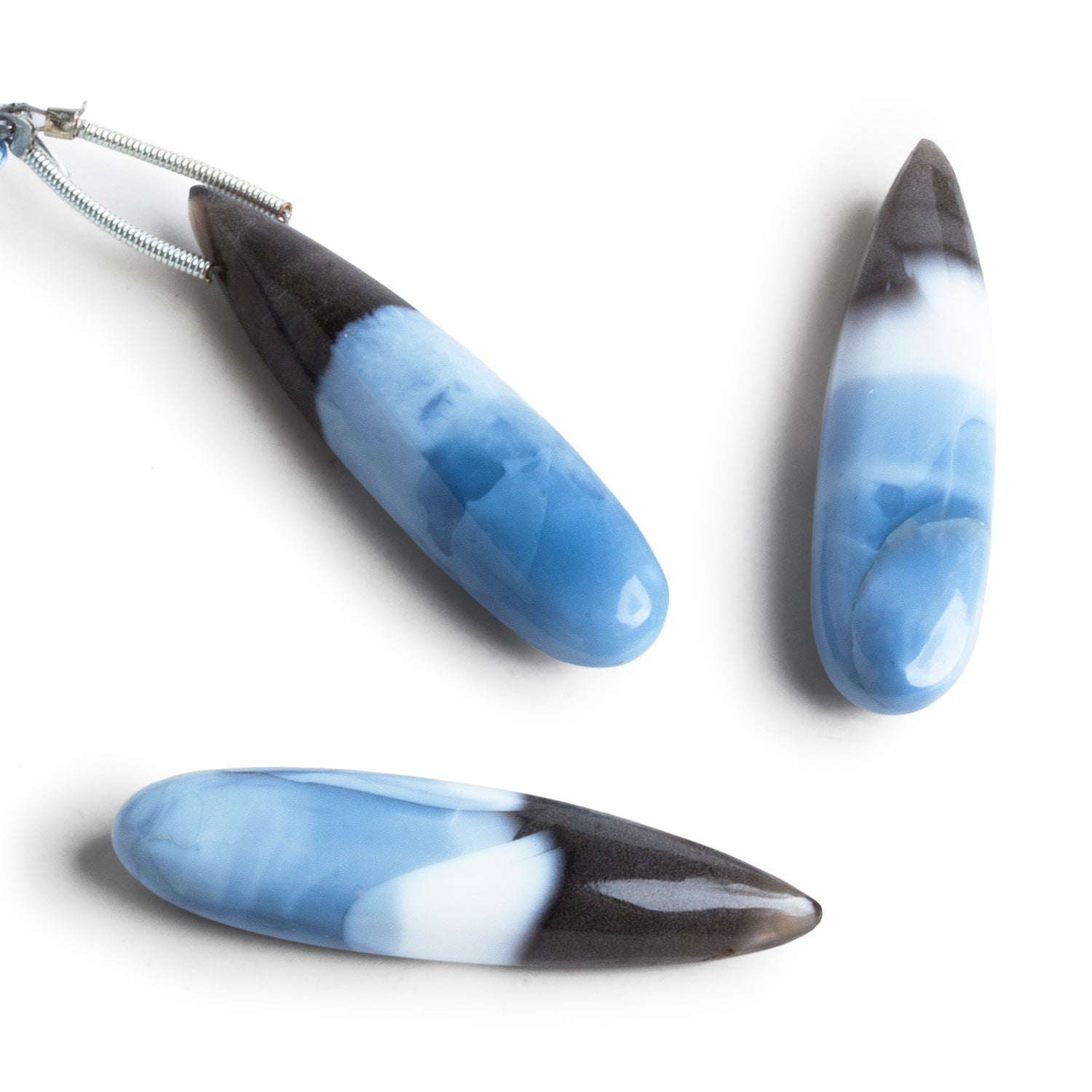 39x10mm Banded Denim Opal Teardrop Pendant 1 Bead - The Bead Traders
