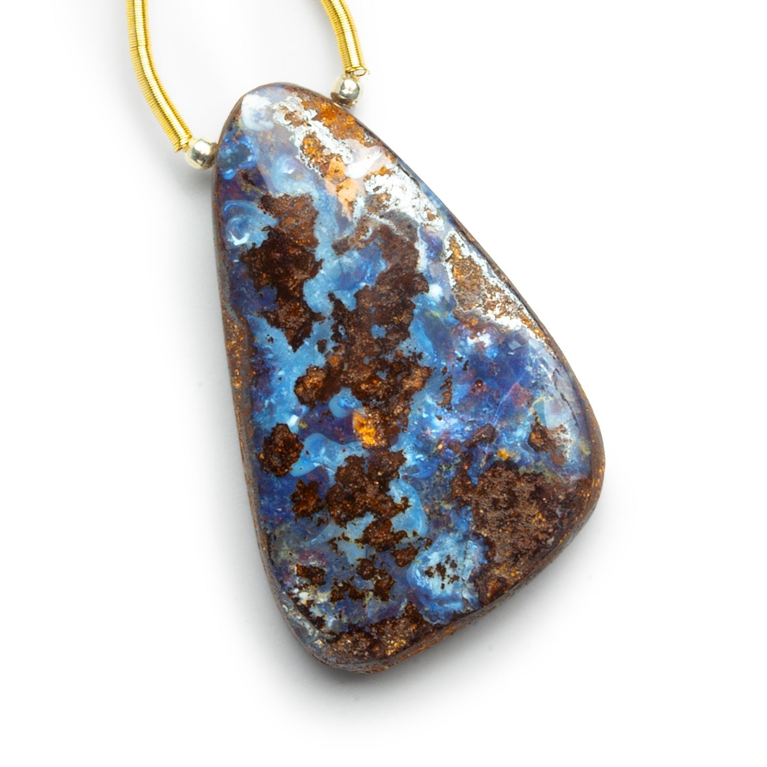 39x25mm Australian Boulder Opal Nugget Focal 1 Bead - The Bead Traders