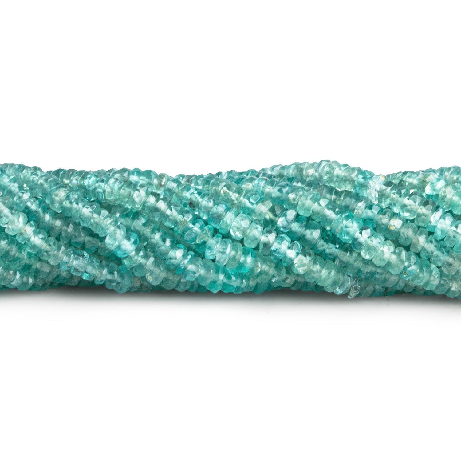 3mm Apatite Faceted Rondelles 16 inch 260 beads - The Bead Traders