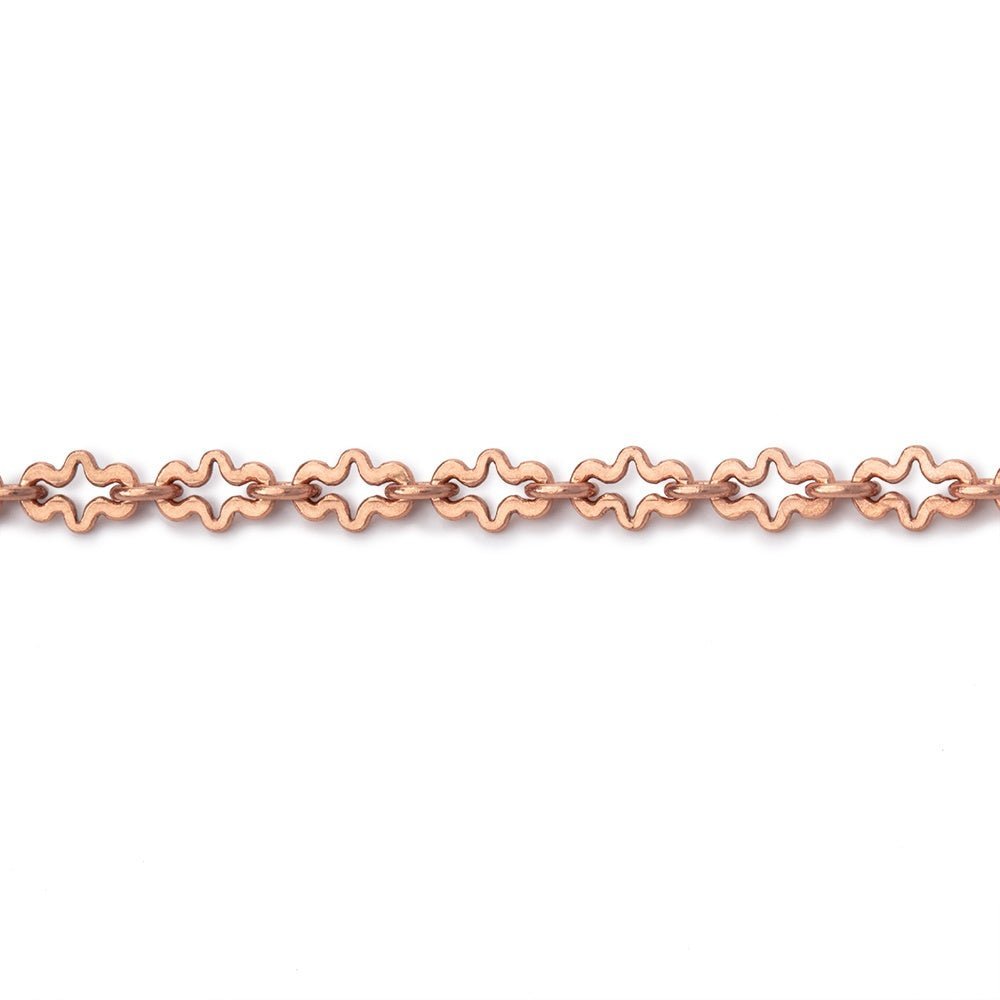 3mm Copper Fancy Cross Link Chain 3 Feet - The Bead Traders