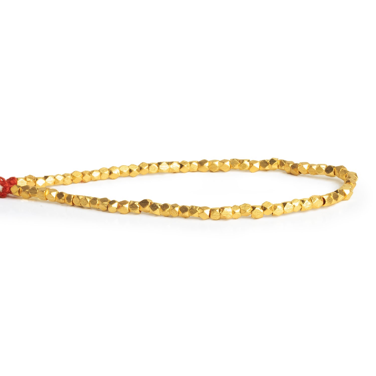 3mm Gold Plated Copper Brushed Nuggets 8 inch 65 beads - The Bead Traders