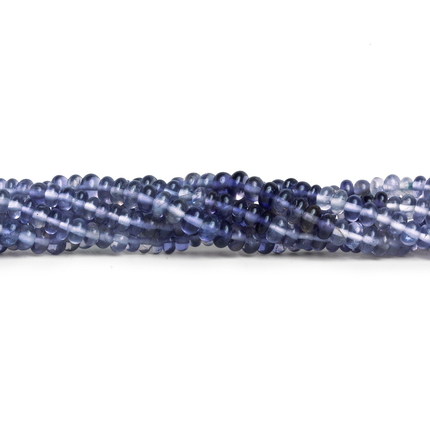 3mm Iolite Plain Rondelles 12 inch 145 beads - The Bead Traders