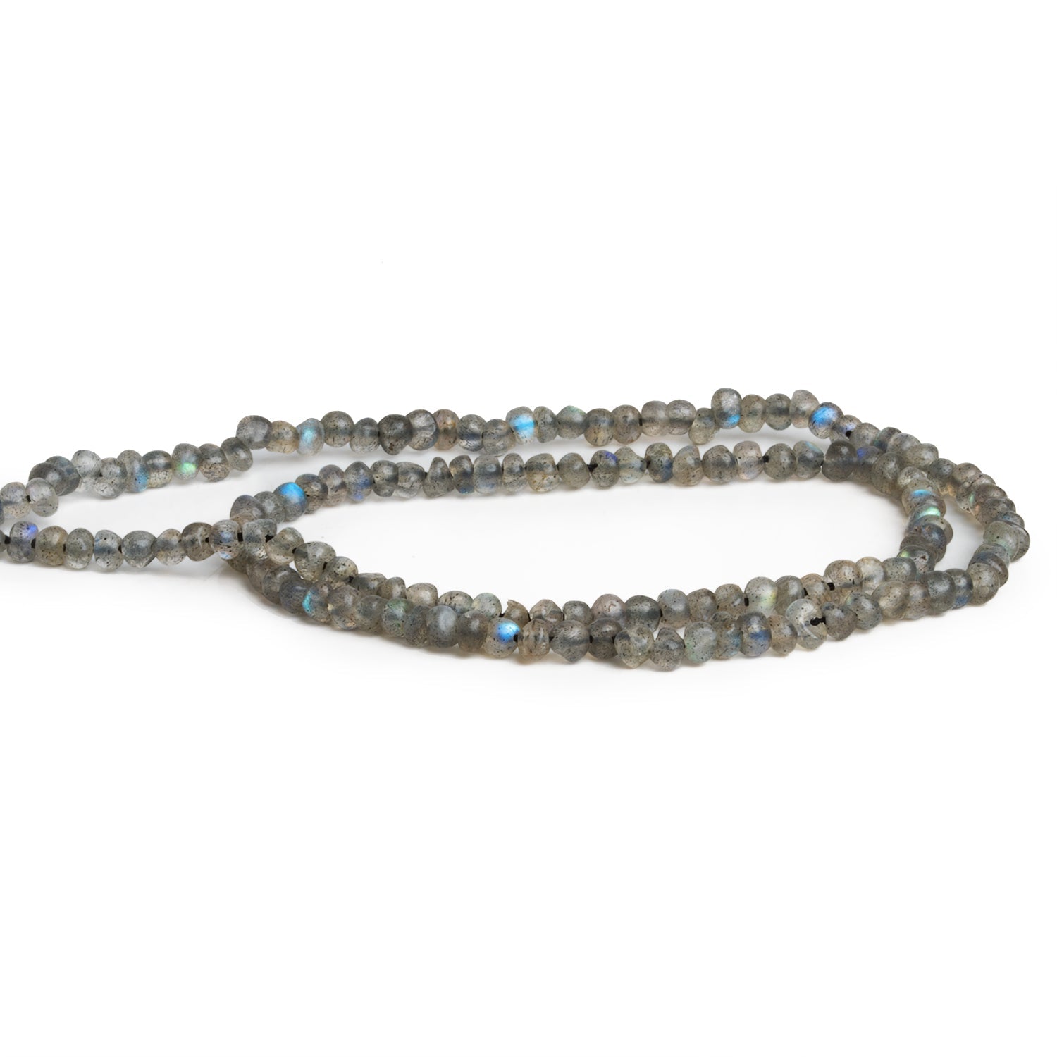 3mm Labradorite Handcut Rondelles 12 inch 140 beads - The Bead Traders