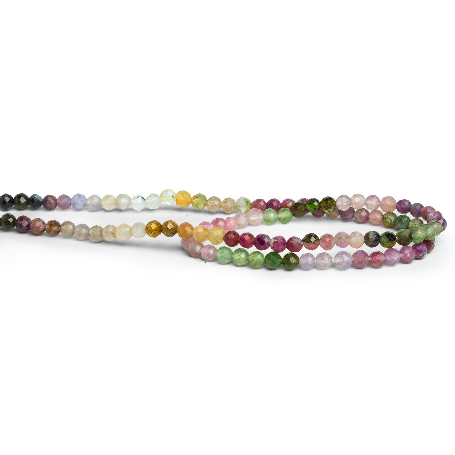 3mm Multicolor Tourmaline Microfaceted Rounds 12 inch 95 beads - The Bead Traders