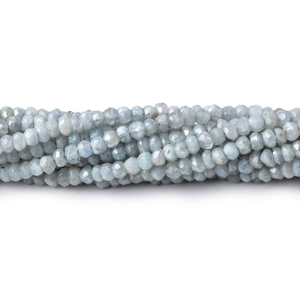 3mm Mystic Blue Rainbow Moonstone Rondelles 16 inch 142 beads - The Bead Traders