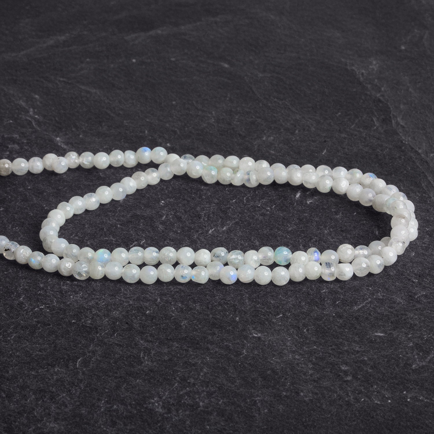 3mm Rainbow Moonstone Plain Rounds 12 inch 110 beads - The Bead Traders