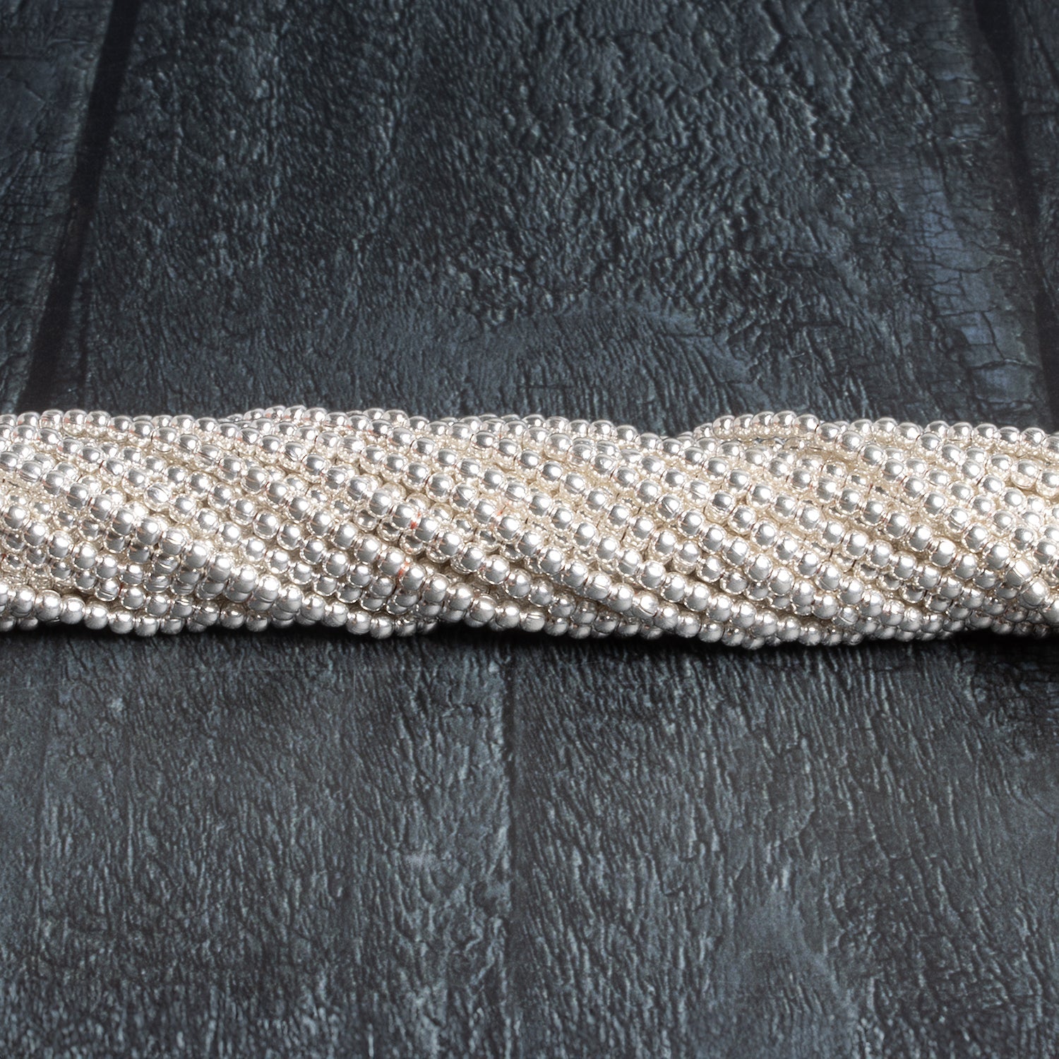3mm Sterling Silver Plated Copper Rounds 8 inch 69 beads - The Bead Traders