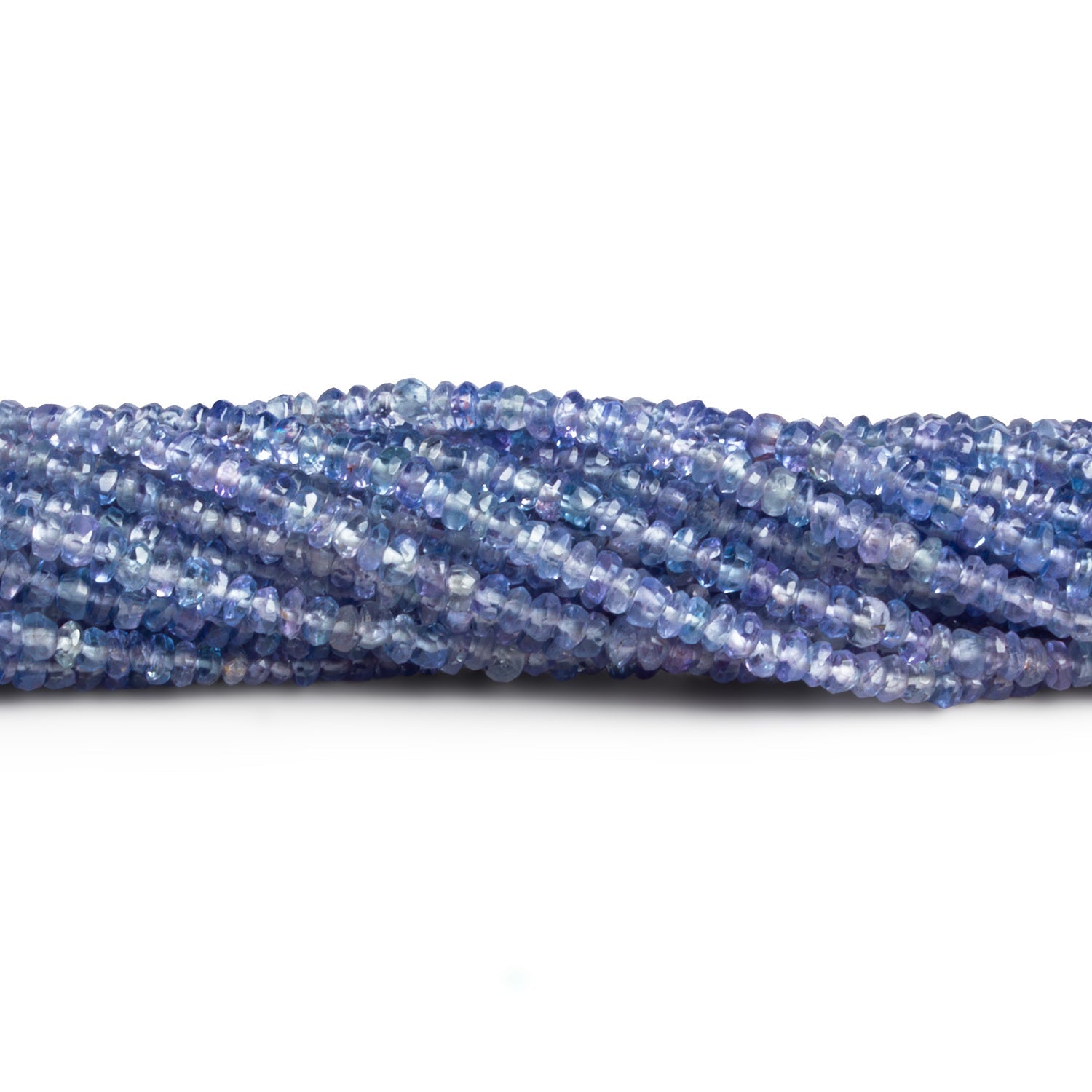3mm Tanzanite Faceted Rondelle Beads 14 inch 150 pieces - The Bead Traders