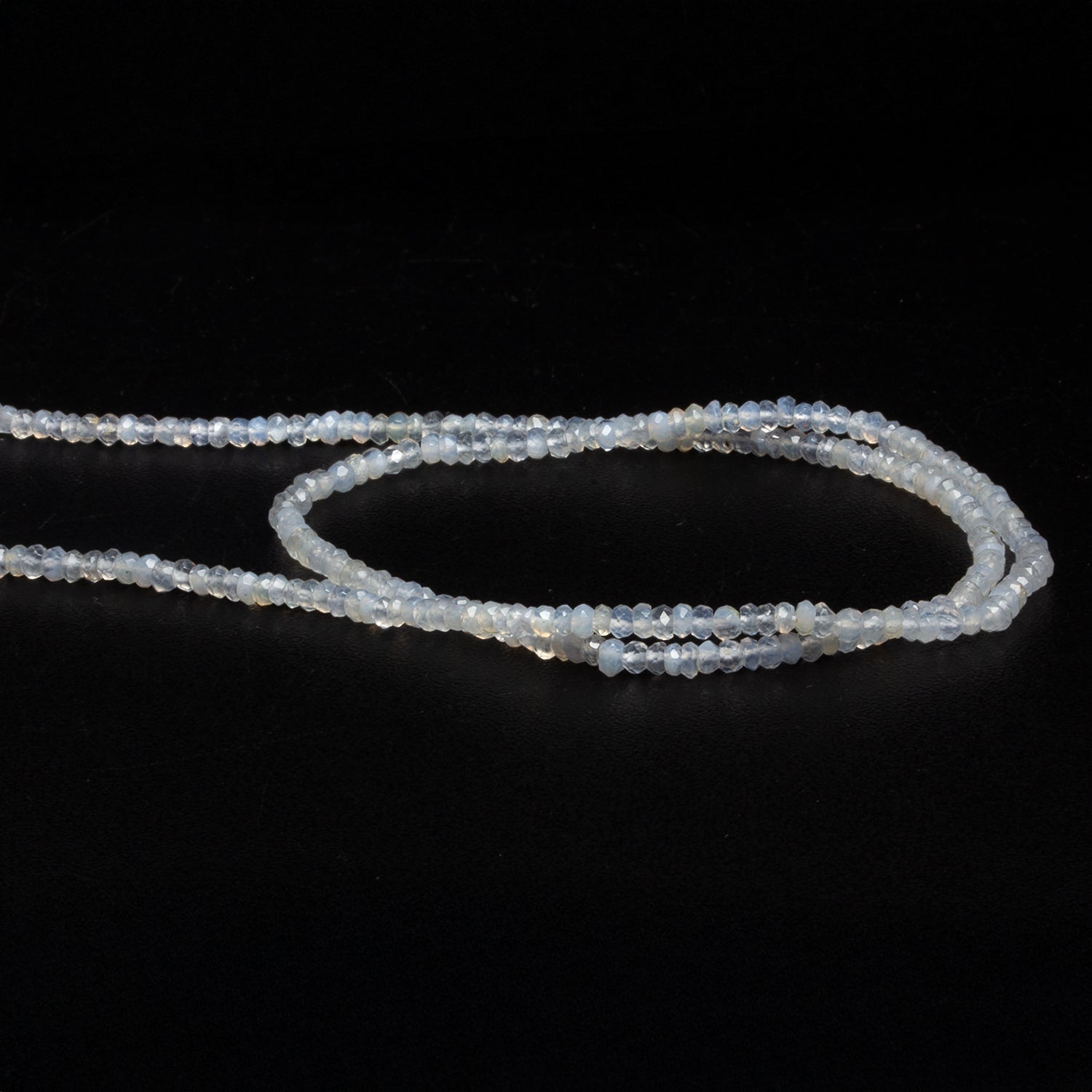 3mm Turkish Chalcedony Faceted Rondelles 14 inch 115 beads - The Bead Traders