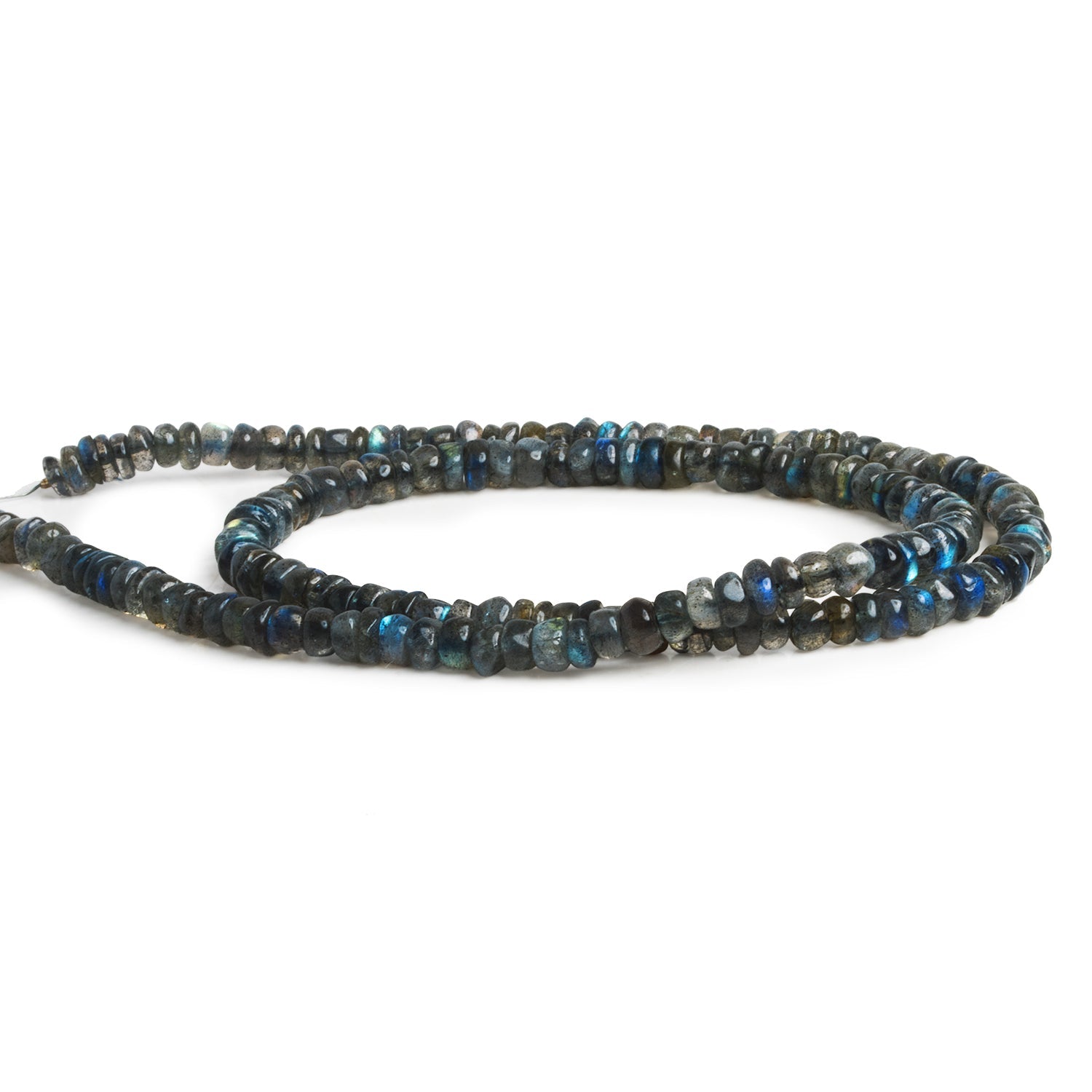 4 - 4.5mm Labradorite Plain Heishis 16 inch 160 beads - The Bead Traders