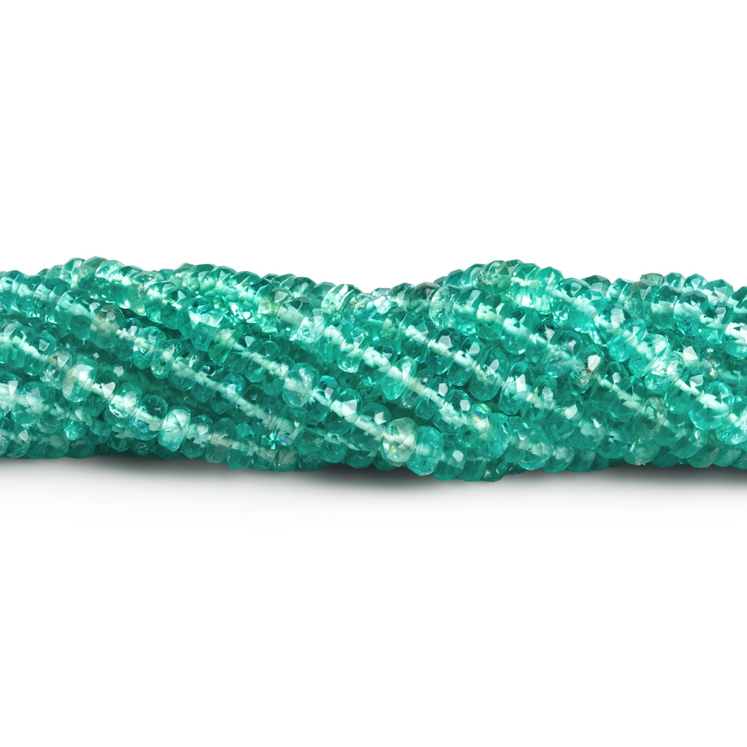 4-5mm Apatite Faceted Rondelles 16 inch 190 beads - The Bead Traders