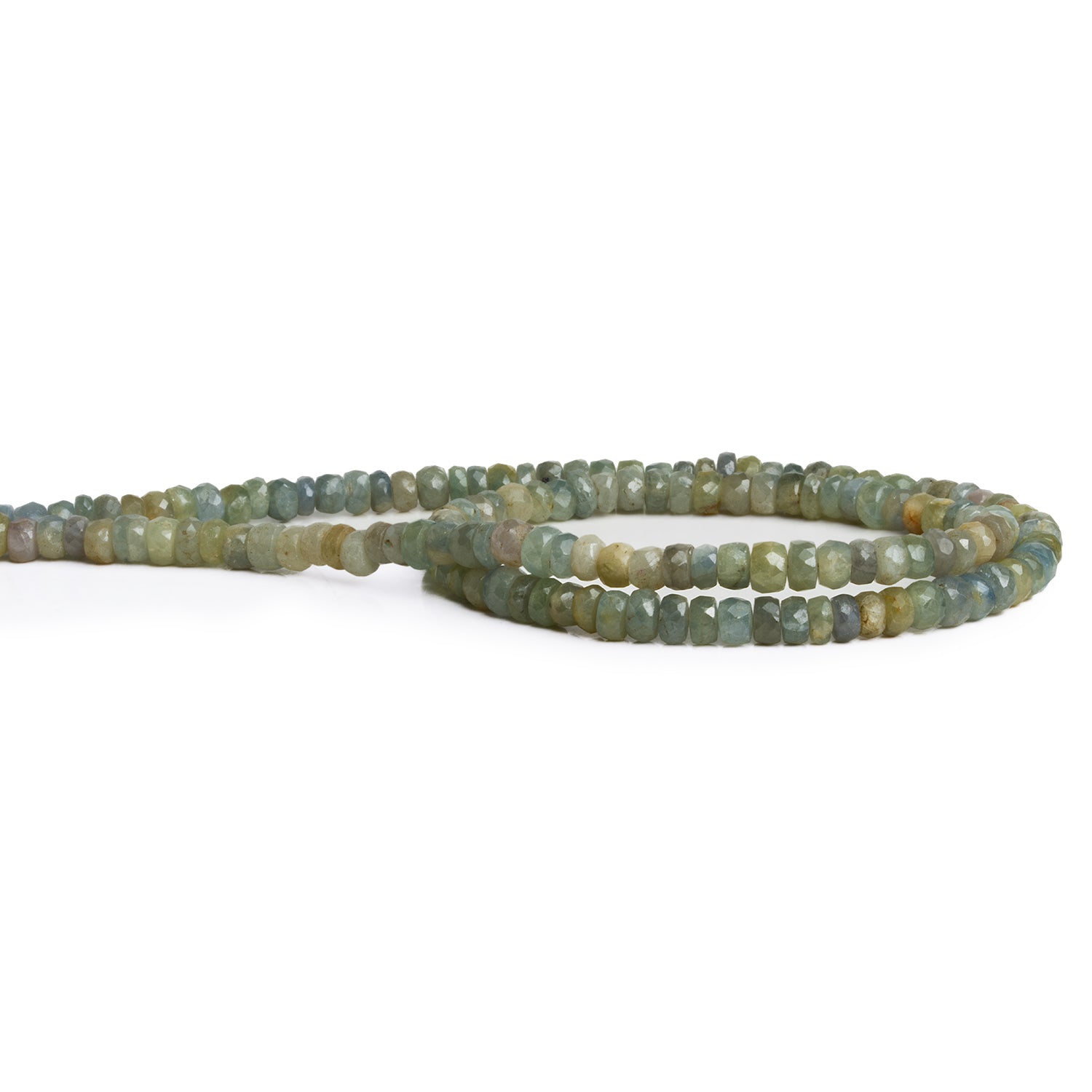 4 - 5mm Sapphire Faceted Rondelles 15 inch 125 beads - The Bead Traders