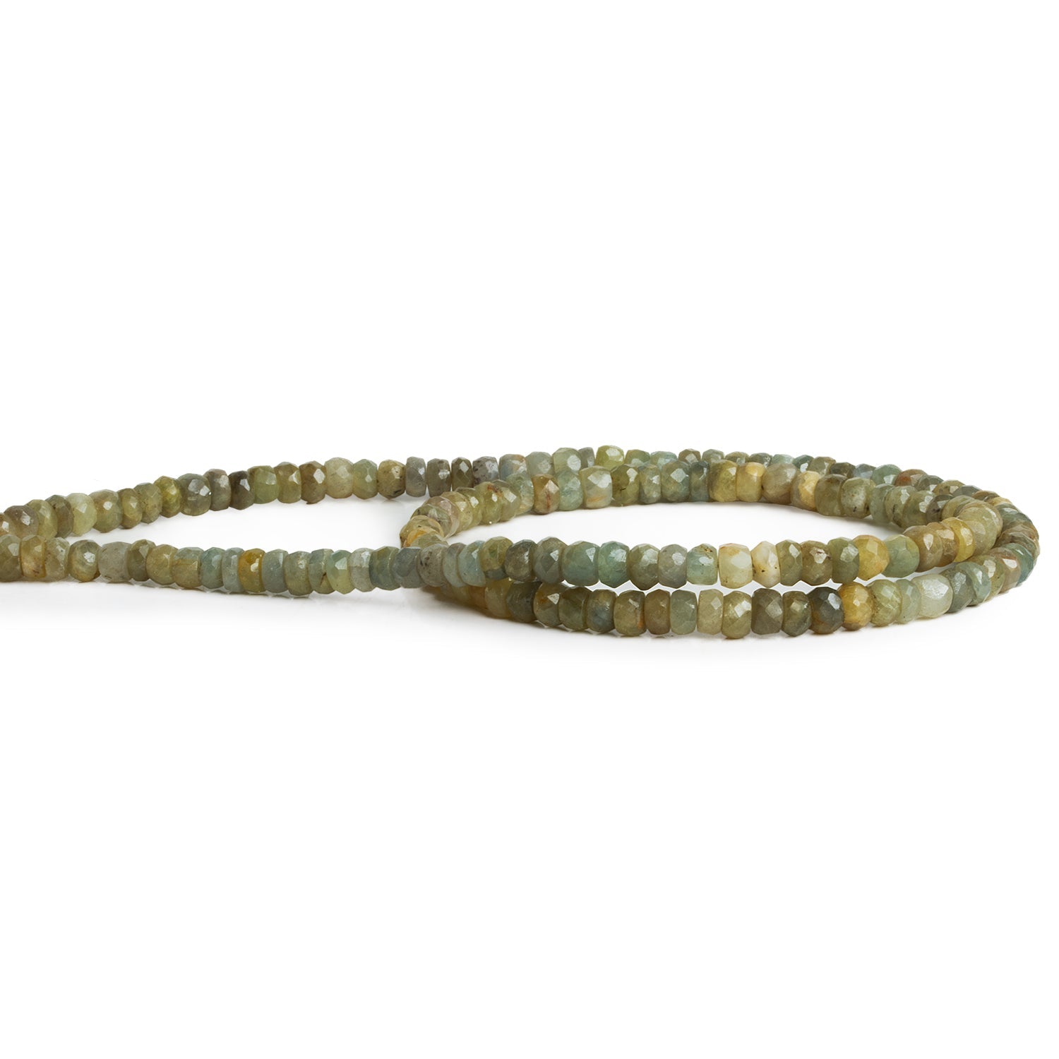 4 - 5mm Sapphire Faceted Rondelles 16 inch 130 beads - The Bead Traders