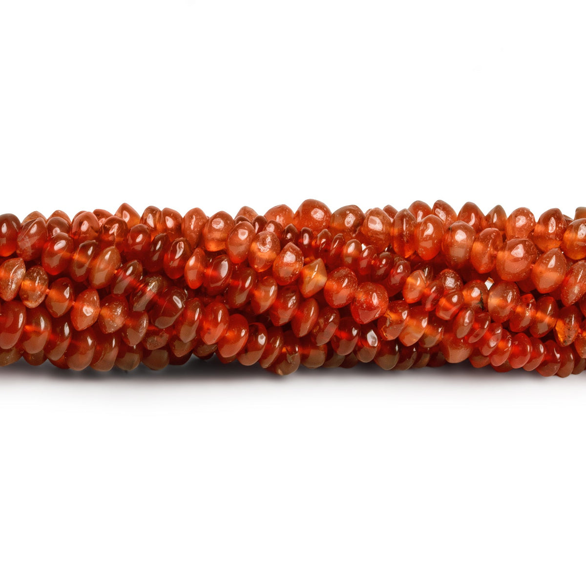 4-6mm Carnelian Handcut Rondelles 14 inch 93 beads - The Bead Traders
