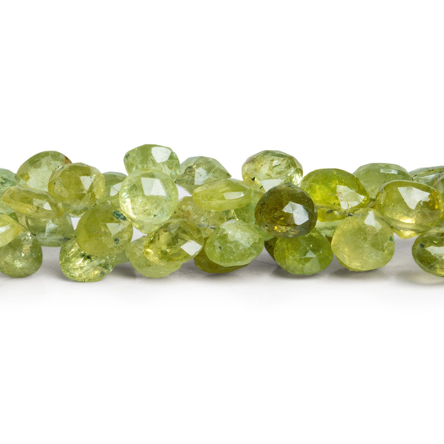 4 - 6mm Grossular Garnet Hearts 6.5 inch 53 beads - The Bead Traders