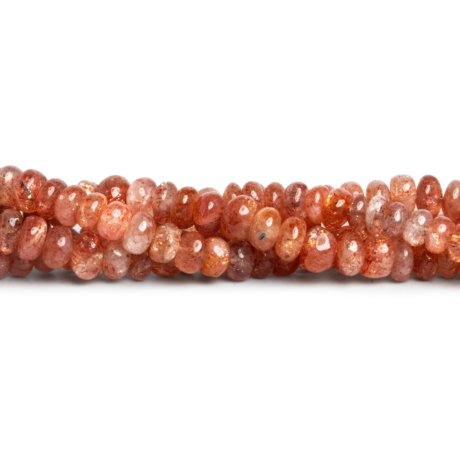 4 - 6mm Sunstone Plain Rondelles 16 inch 115 beads - The Bead Traders