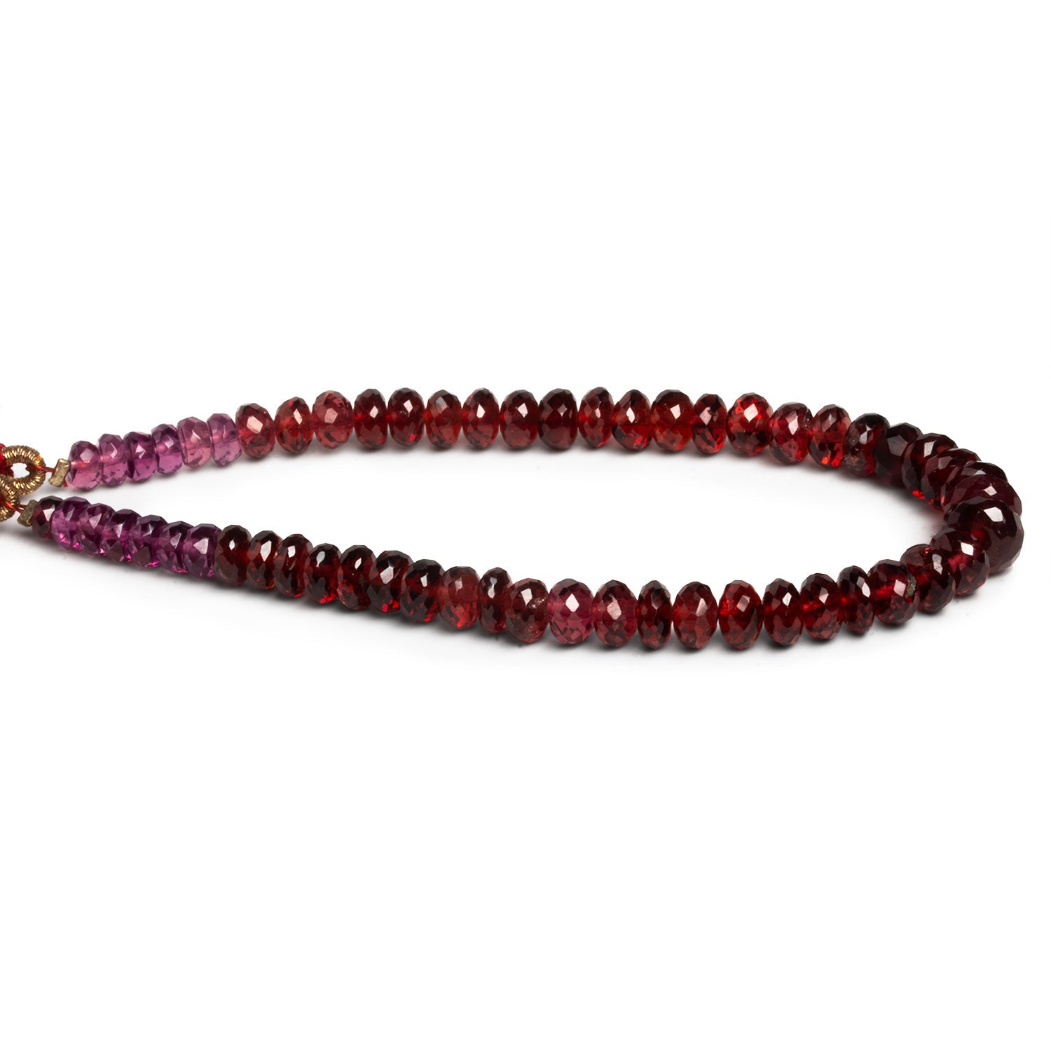 4 - 7mm Rhodolite Garnet Faceted Rondelles 7 inch 55 beads - The Bead Traders