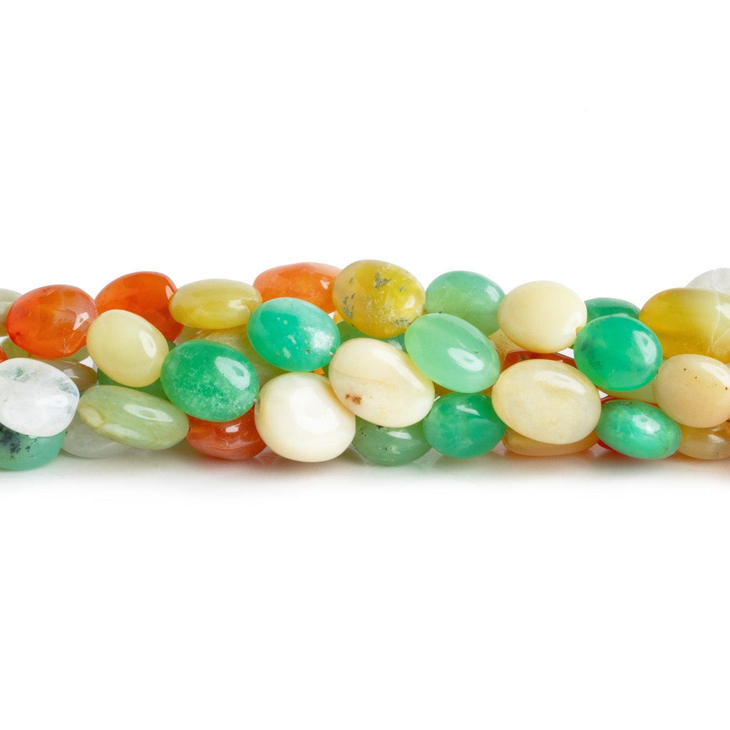 9x7mm-12x9mm Multi Gemstone Plain Oval Beads 16 inch 45 pieces - The Bead Traders