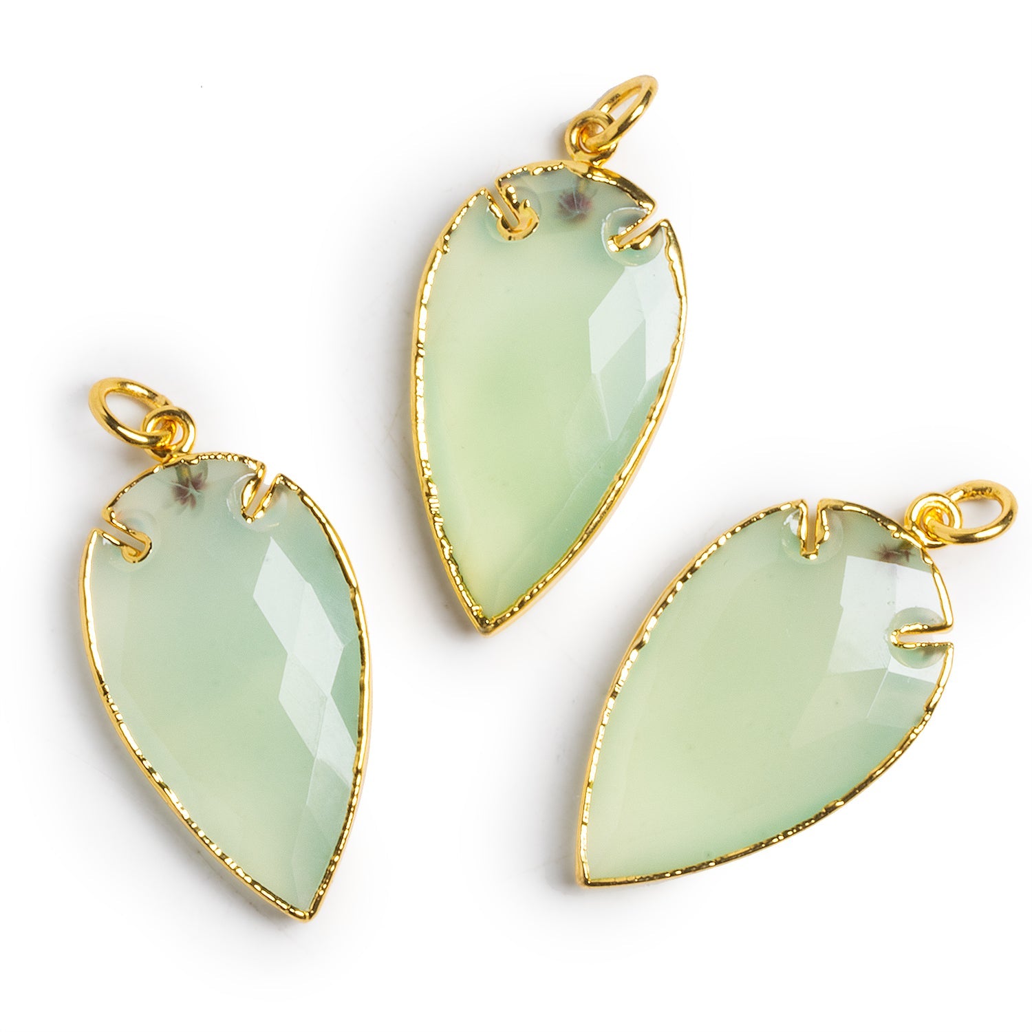 40x21mm Gold Leafed Chalcedony Pear Pendant 1 Bead - The Bead Traders