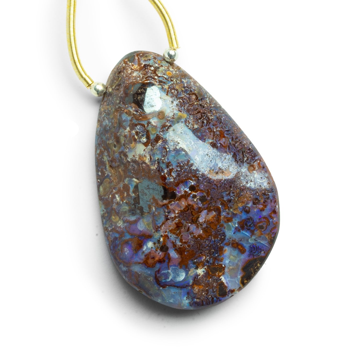 40x28mm Australian Boulder Opal Nugget Focal 1 Bead - The Bead Traders