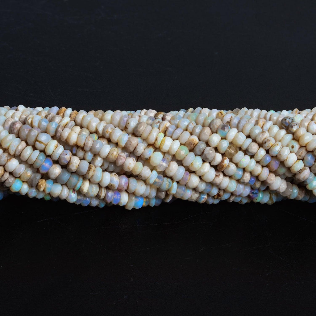 4mm Australian Opal Hand Cut Faceted Rondelle Beads 12 inch 150 pieces - The Bead Traders