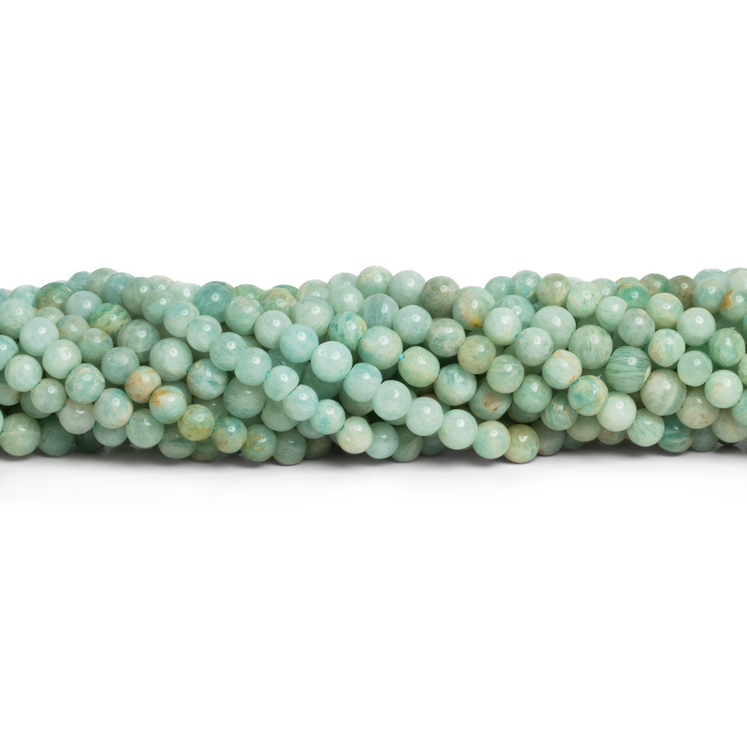 4.5-6mm Amazonite Handcut Rounds 12 inch 58 beads - The Bead Traders