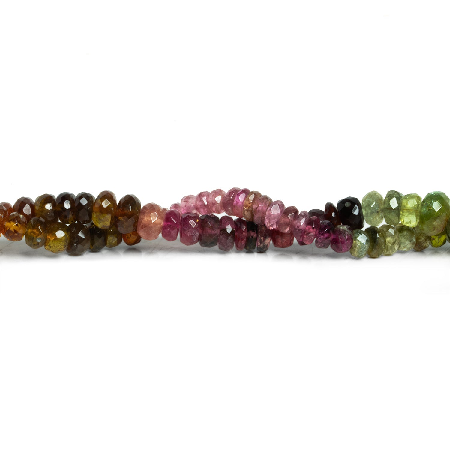 4.5 - 6mm Multicolor Tourmaline Faceted Rondelles 15 inch 120 beads - The Bead Traders