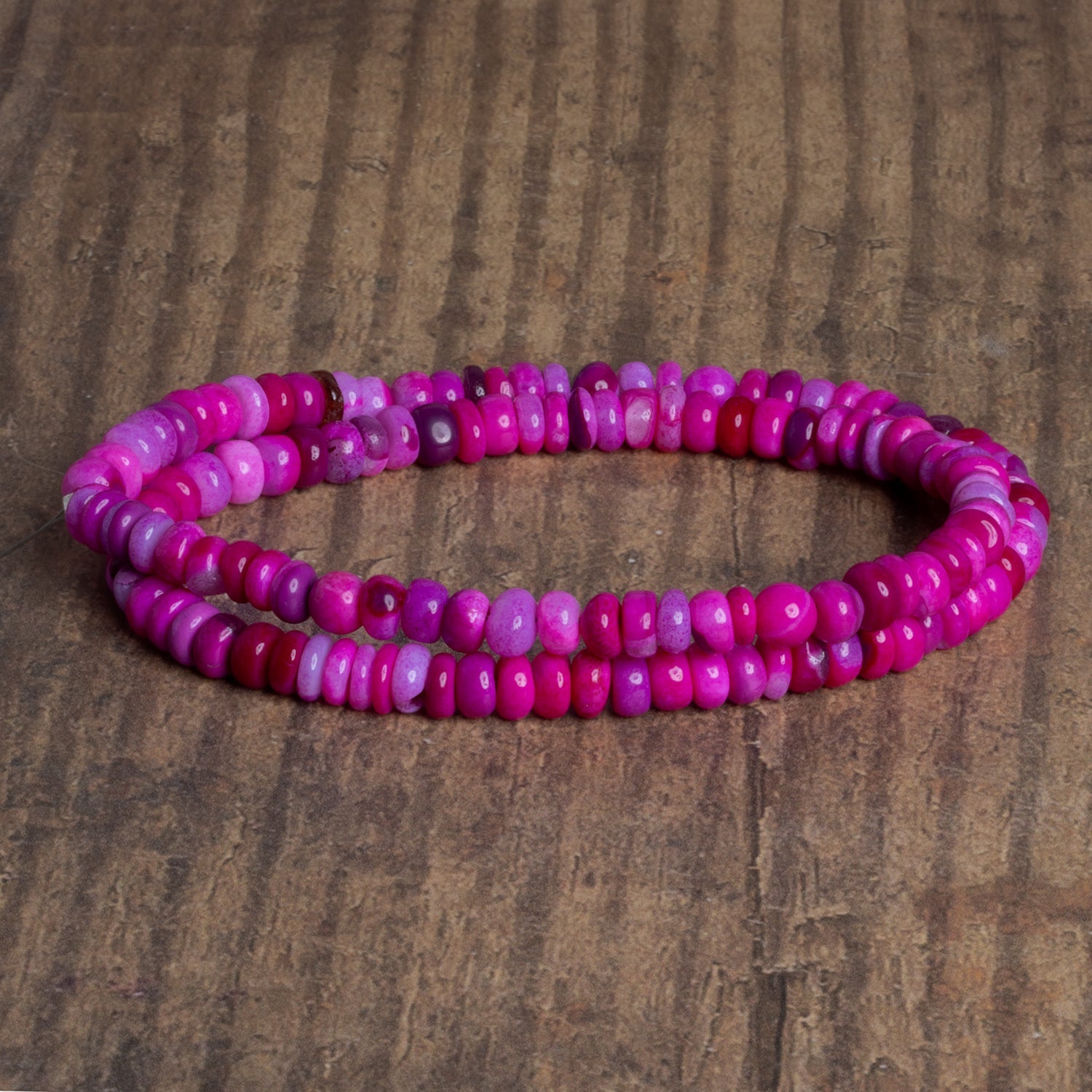 4.5-6mm Orchid Opal Plain Rondelles 16 inch 120 beads - The Bead Traders