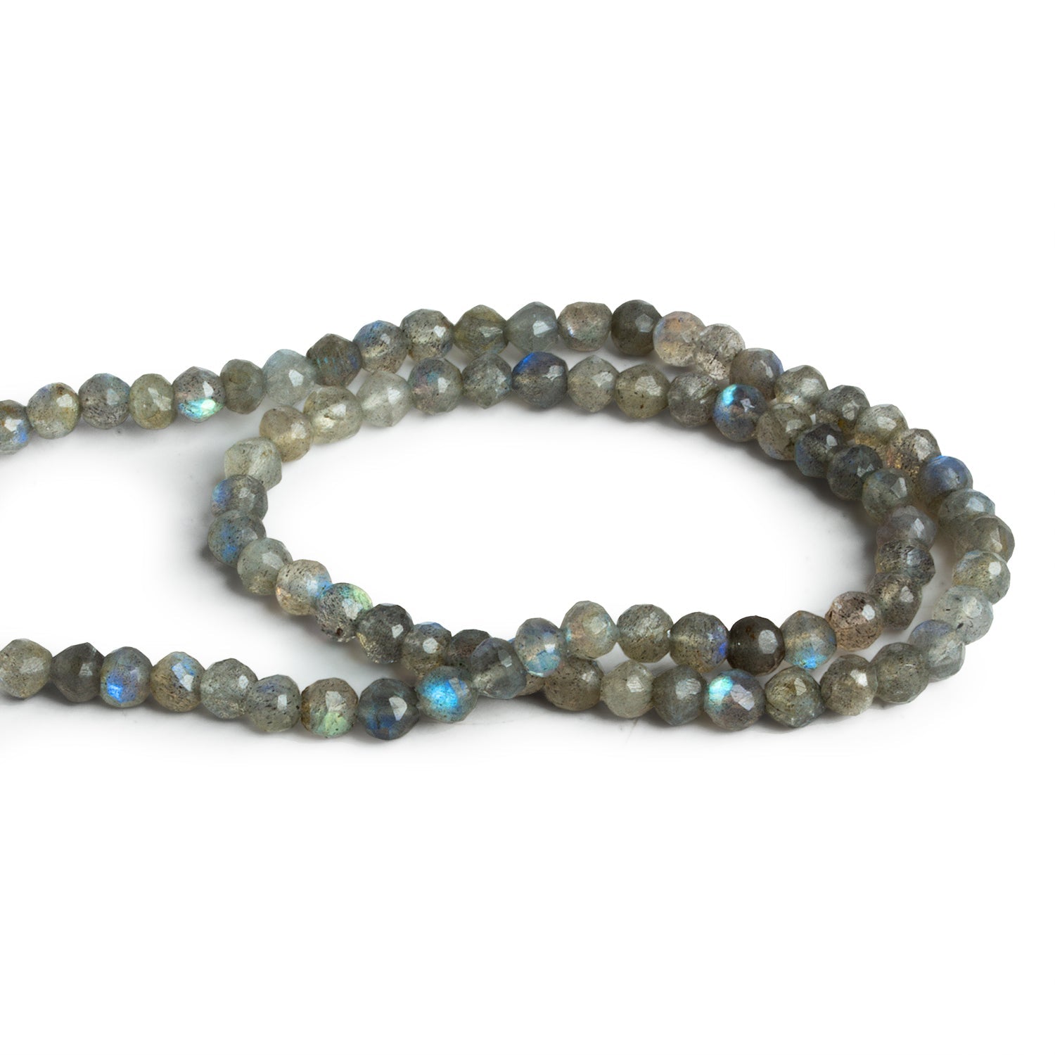 4.5mm Labradorite Faceted Rounds 12 inch 78 beads - The Bead Traders