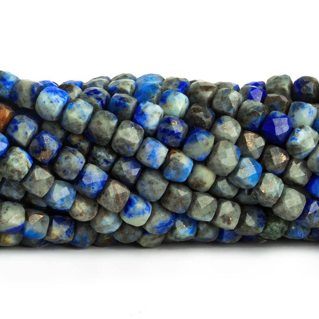 4.5mm Lapis Lazuli Microfaceted Cubes beads for sale
