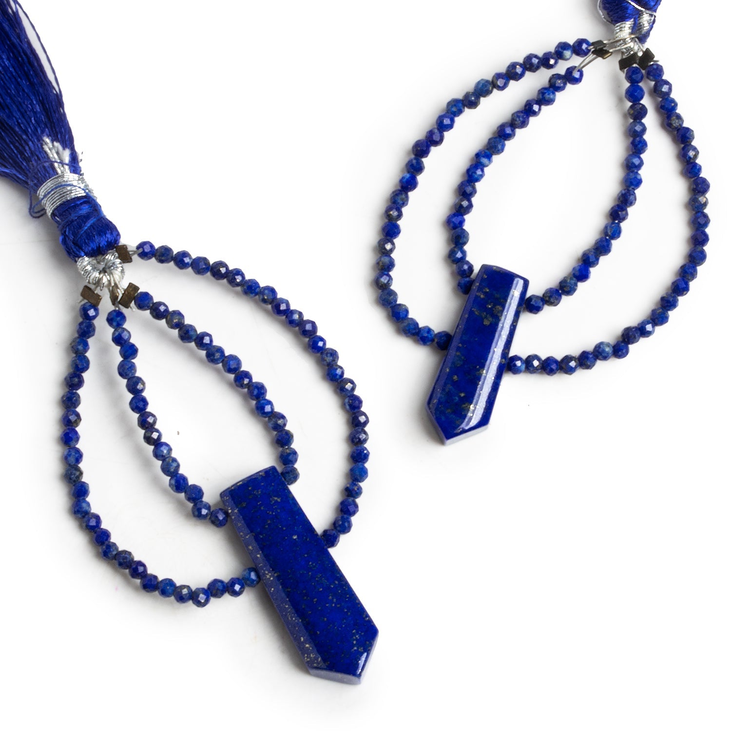 45x35mm Lapis Lazuli Double - Drilled Fancy Focal Beads 1 Piece - The Bead Traders