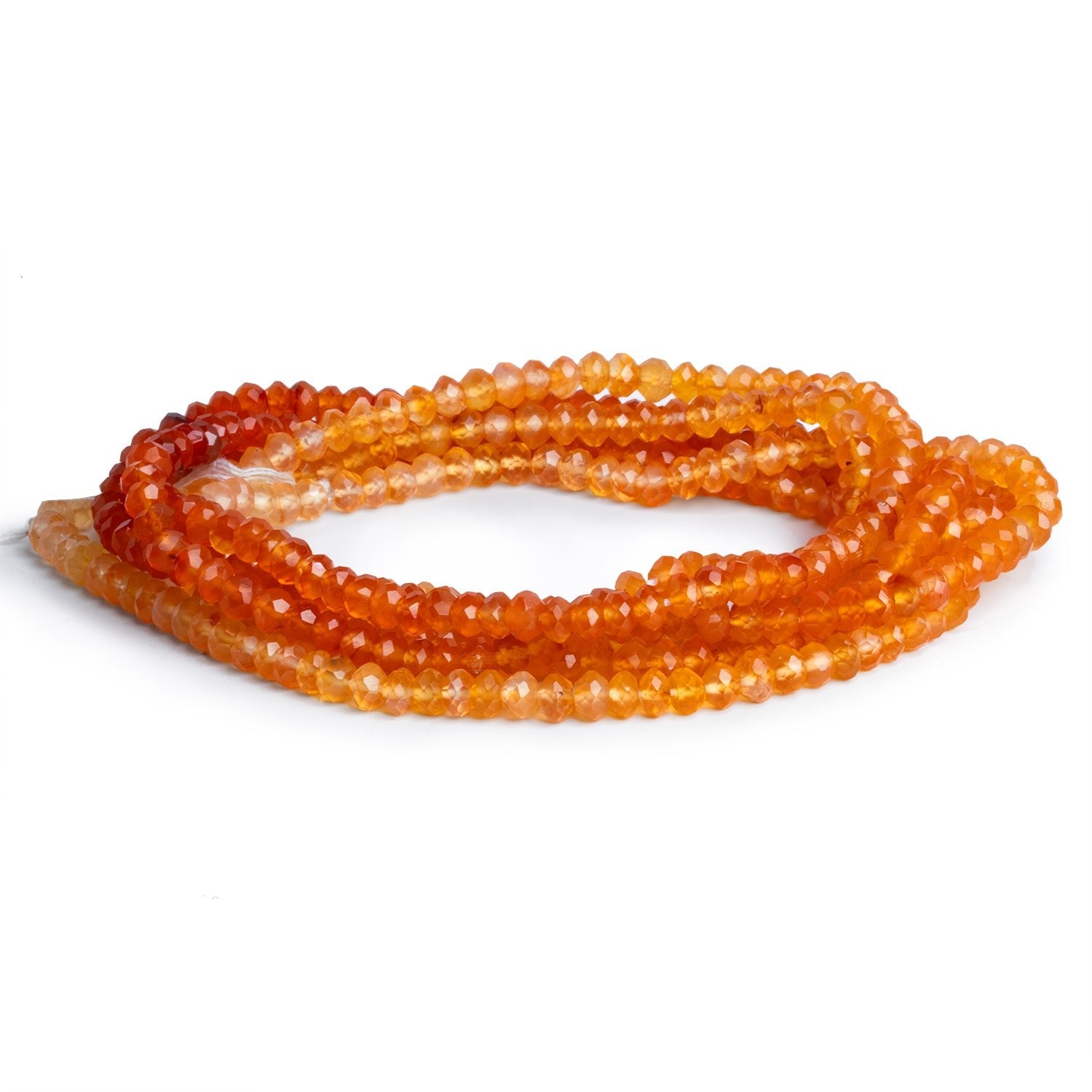 4mm Carnelian Faceted Rondelles 14 inch 130 beads - The Bead Traders