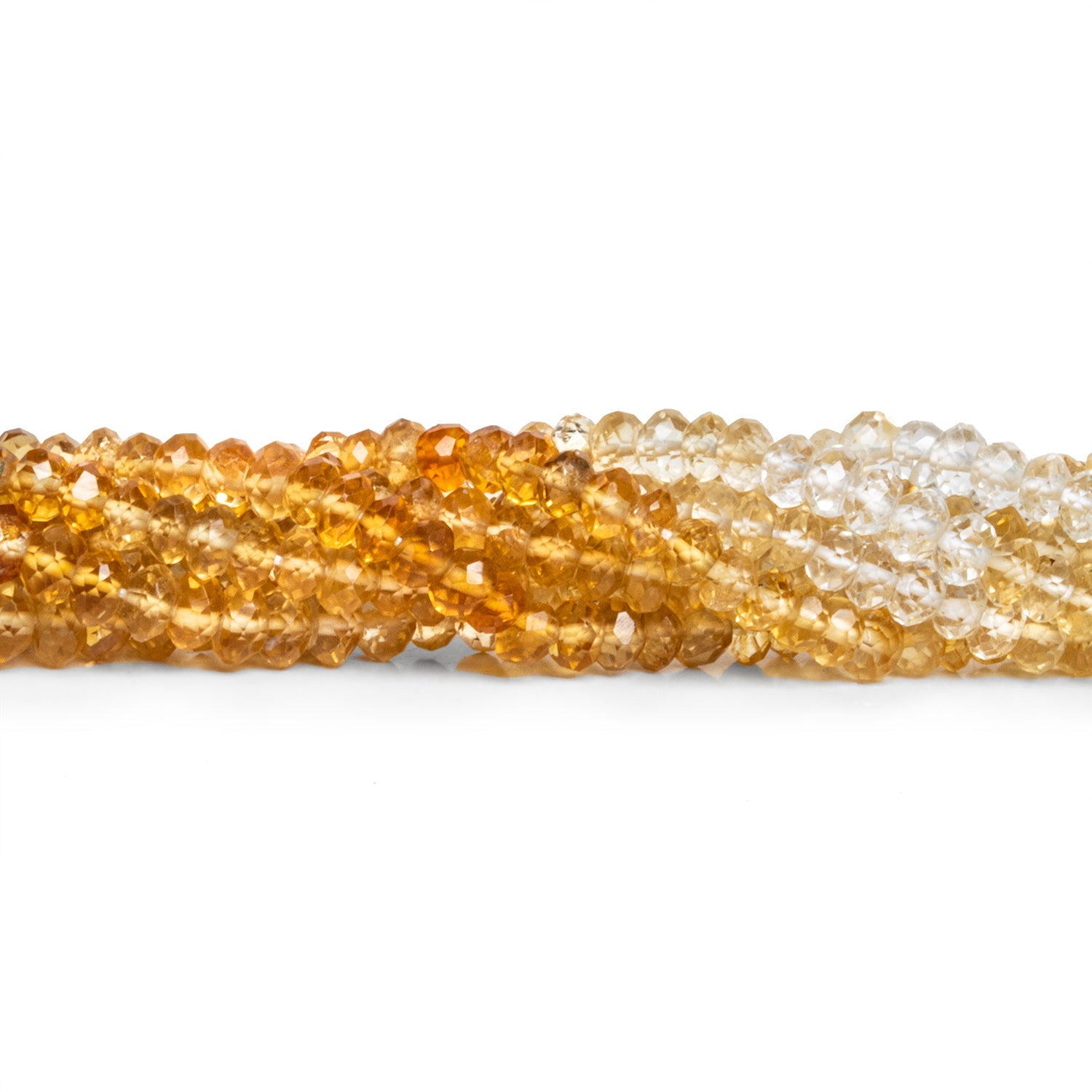 4mm Citrine Faceted Rondelles 14 inch 125 beads - The Bead Traders